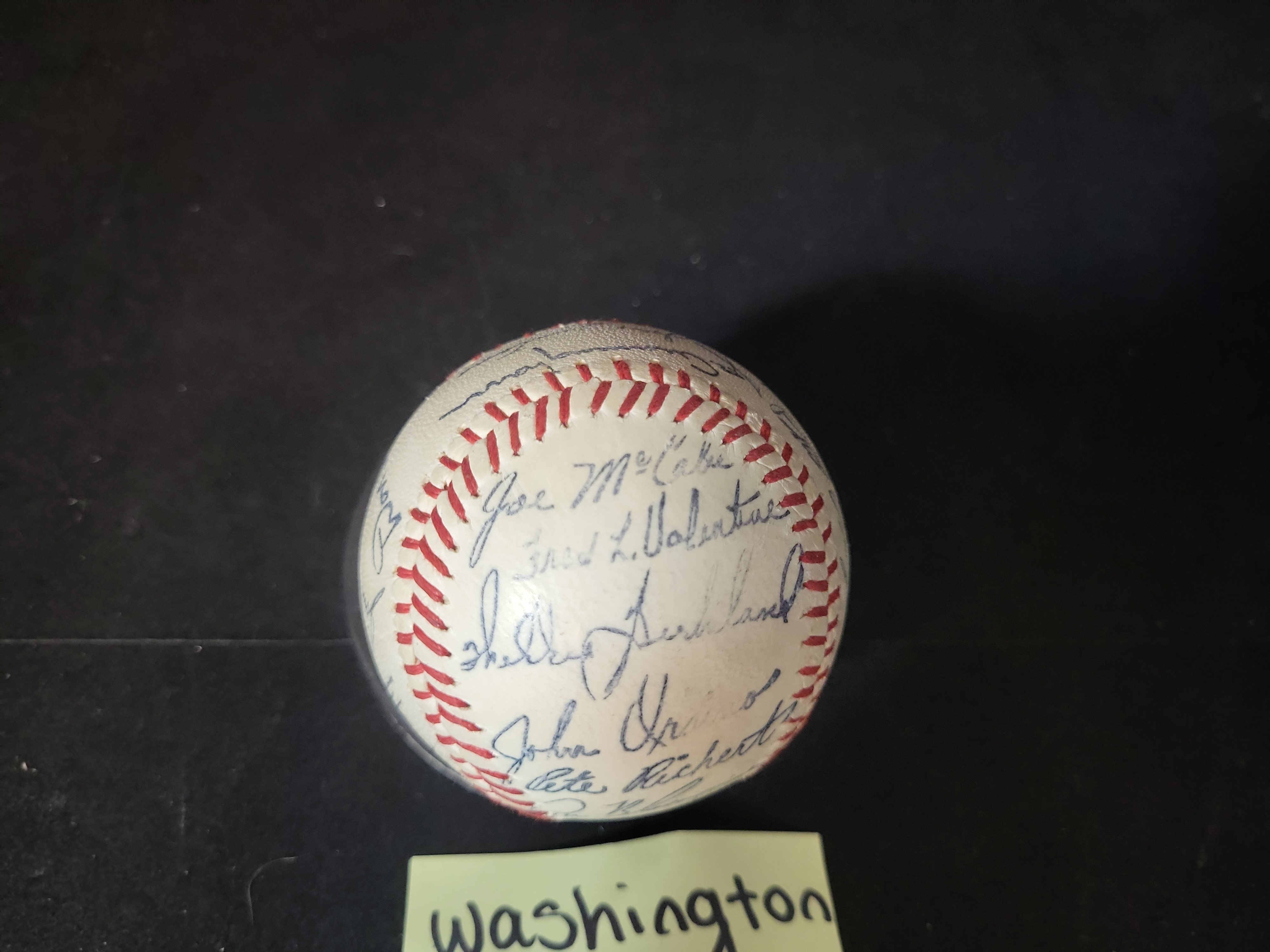 I03075 | Washington Senators Team-Signed Baseball Circa 1965 Featuring Gil Hodges