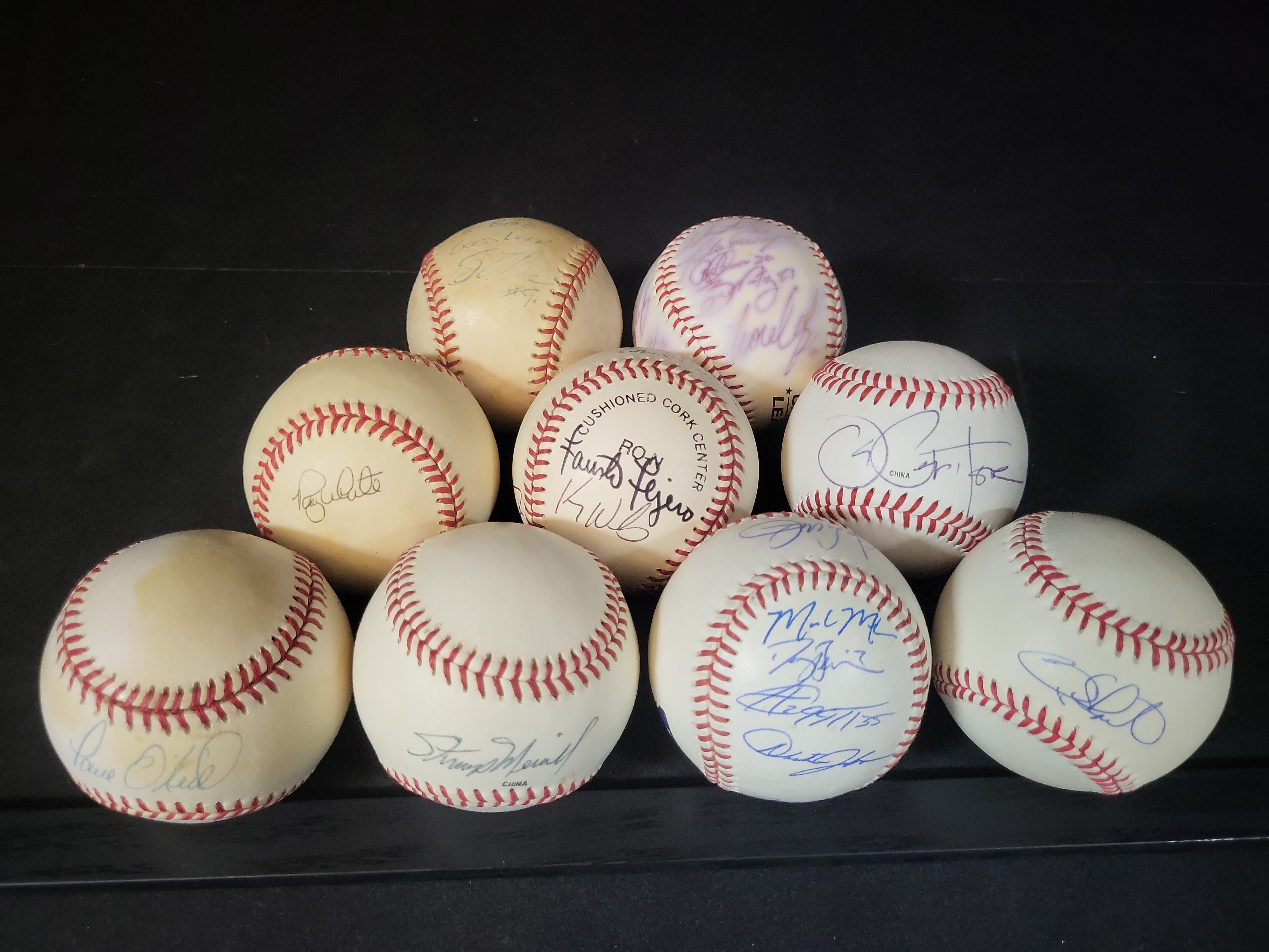 I03077 | A Lot of Nine Autographed Baseballs Including Reggie Jackson and Paul O'Neill