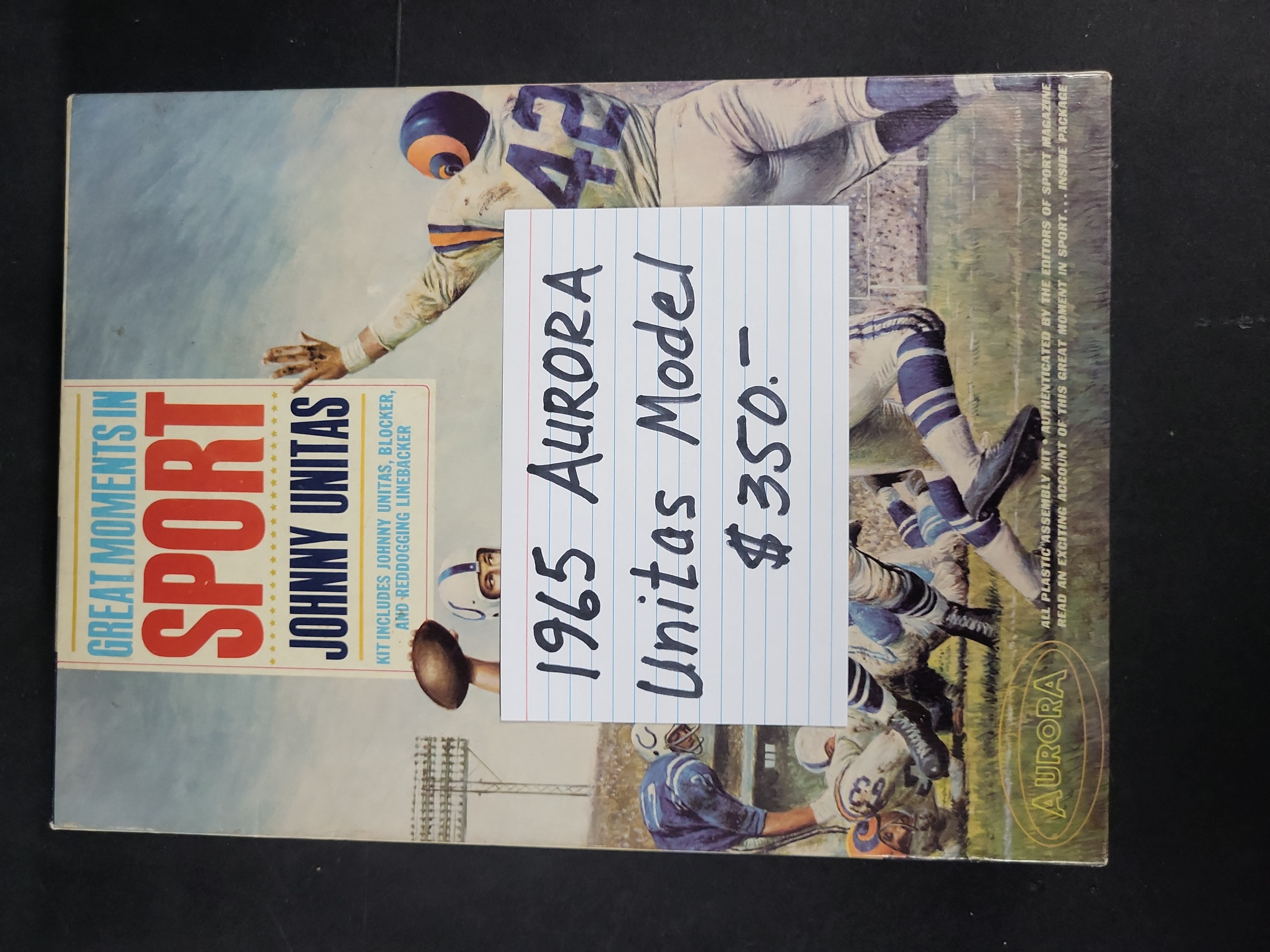 I03205 | 1965 Aurora Great Moments in Sport Johnny Unitas Plastic Assembly Model Kit No. 864-198