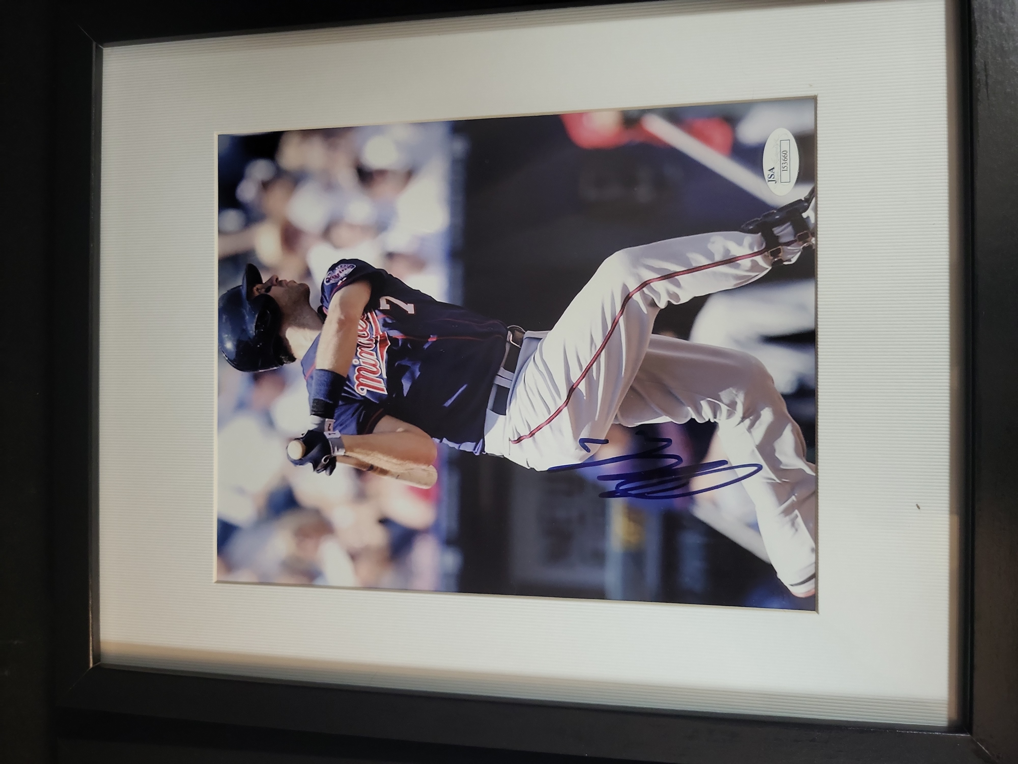 I03245 | A Pair of Joe Mauer Autographed and Framed Minnesota Twins Photographs with JSA COAs