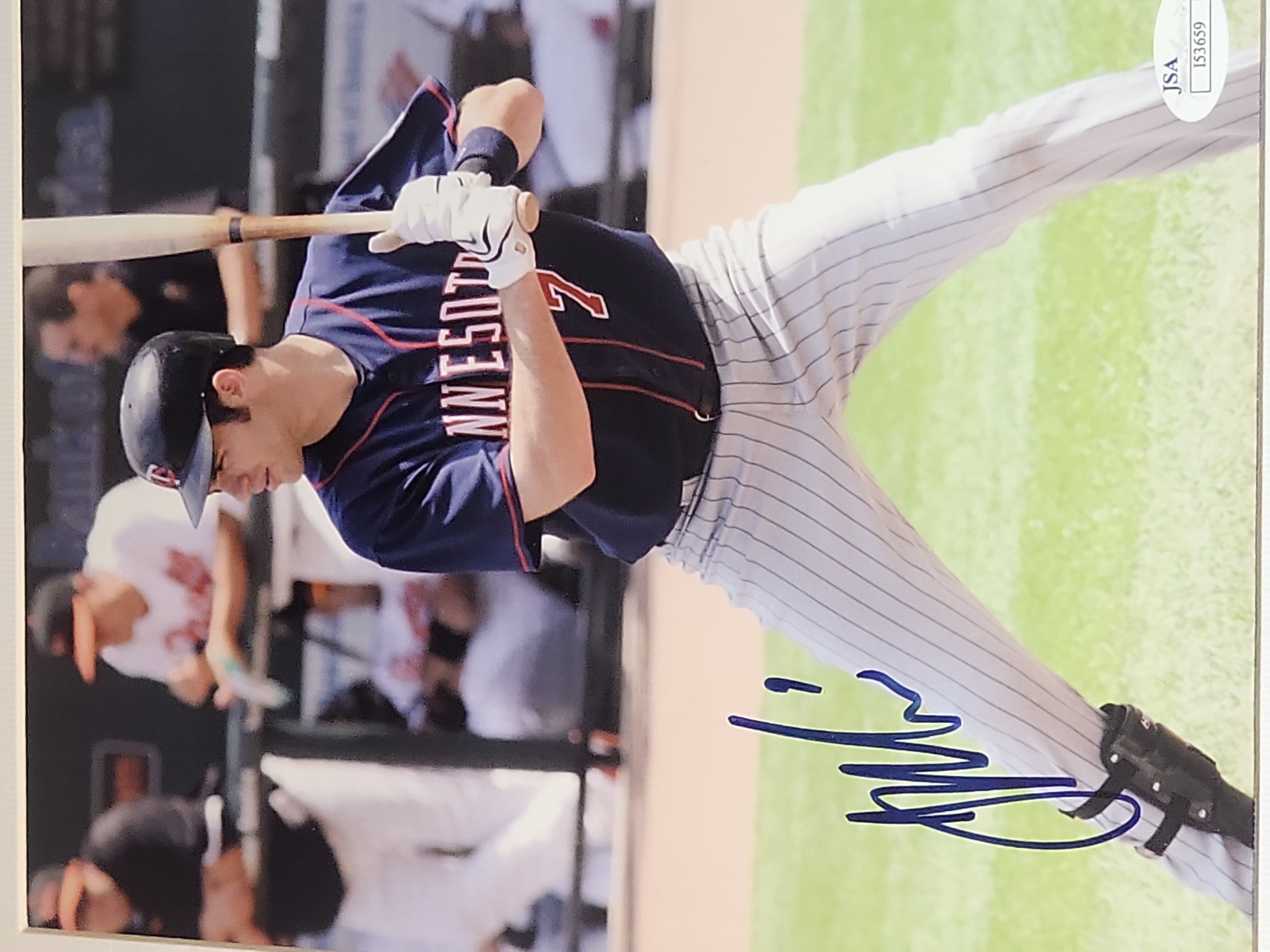 I03245 | A Pair of Joe Mauer Autographed and Framed Minnesota Twins Photographs with JSA COAs