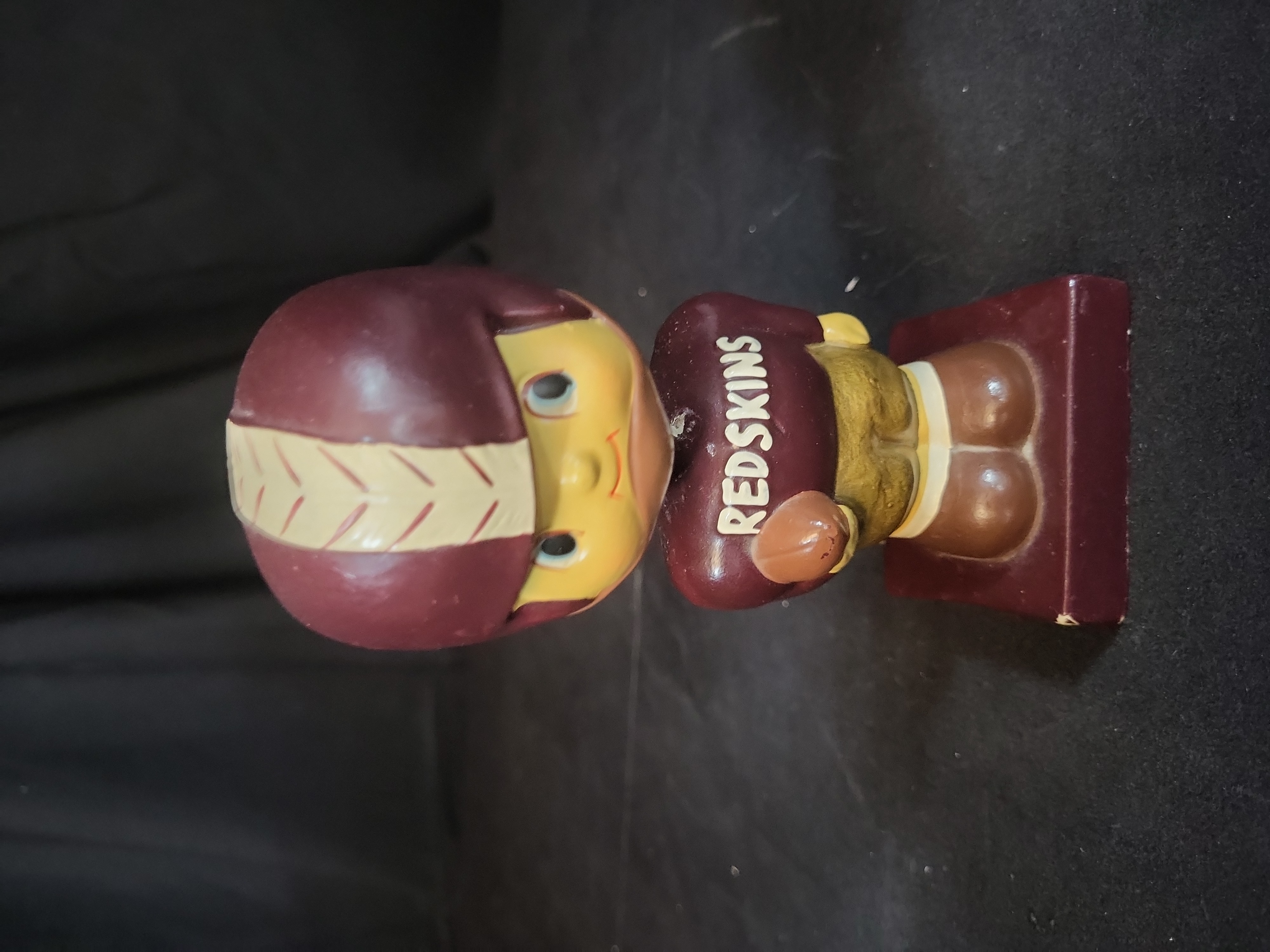 I03259 | Vintage Washington Redskins Football Composition Bobblehead Nodder Square Base circa 1960s