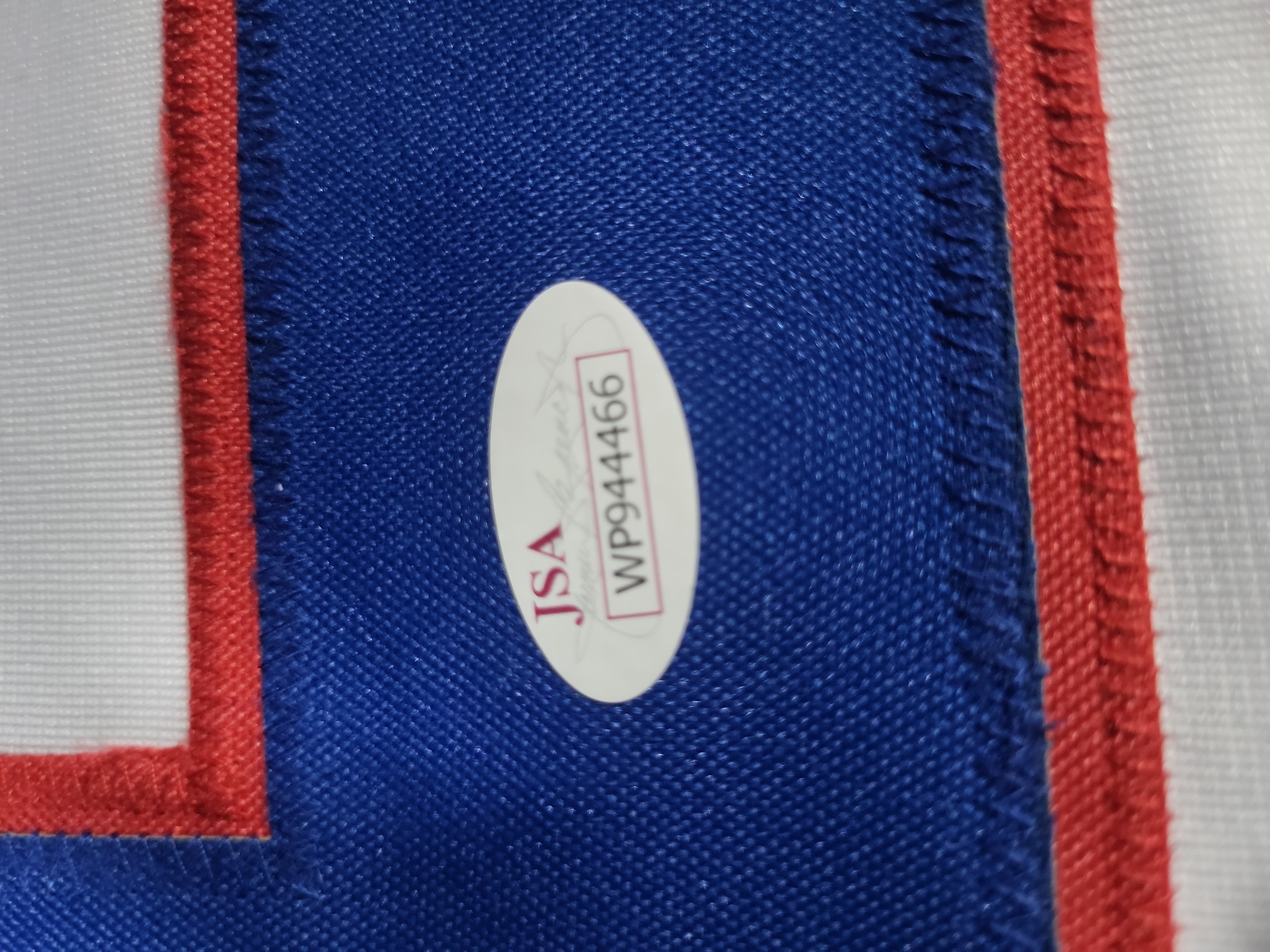 I03558 | Mike Eruzione Signed 1980 Team USA Miracle on Ice Style Replica Hockey Jersey JSA Authenticated