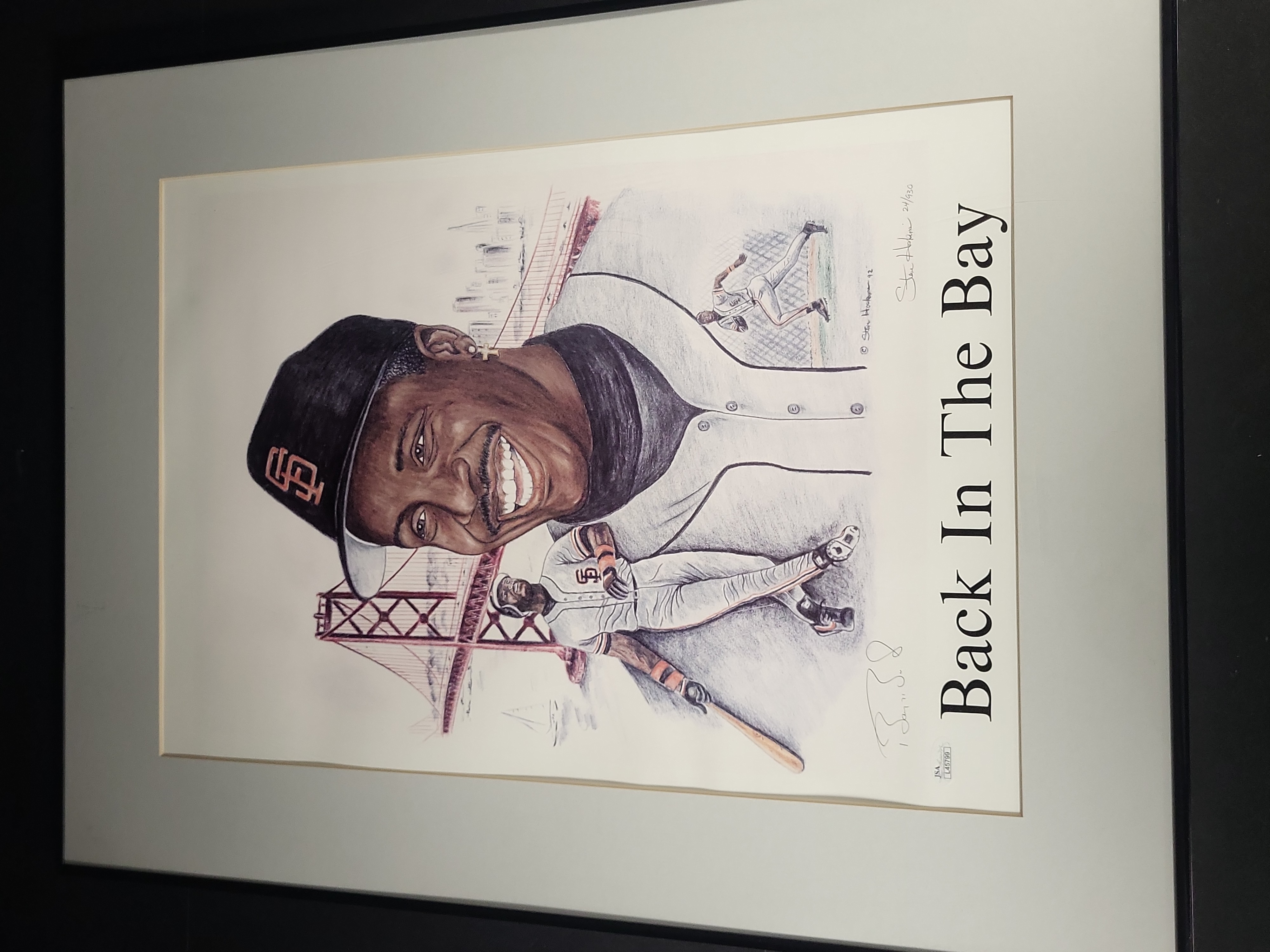 I03578 | Barry Bonds San Francisco Giants Signed Limited Edition Art Print Back In The Bay by Steve Hoskins JSA Authenticated