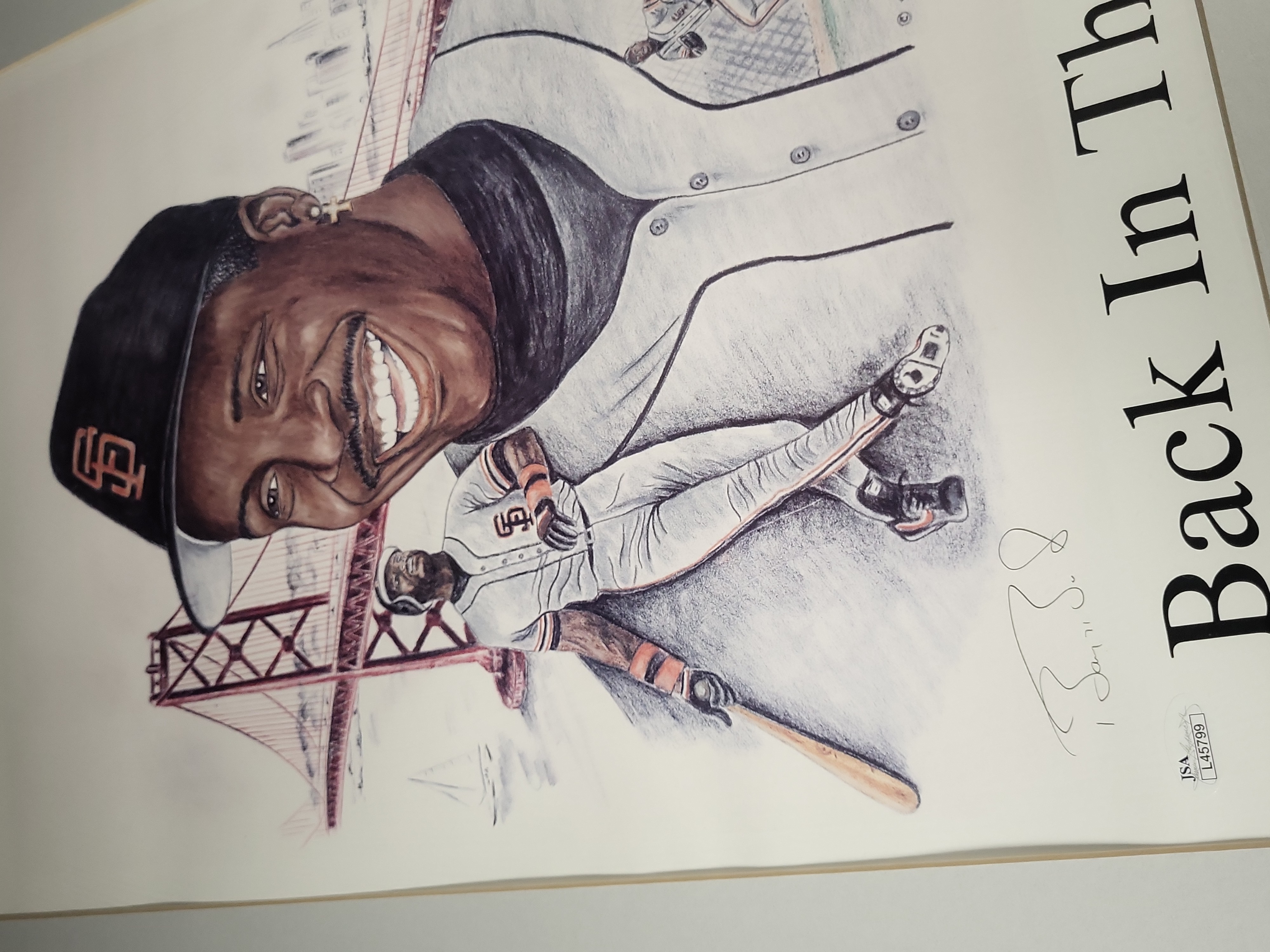 I03578 | Barry Bonds San Francisco Giants Signed Limited Edition Art Print Back In The Bay by Steve Hoskins JSA Authenticated