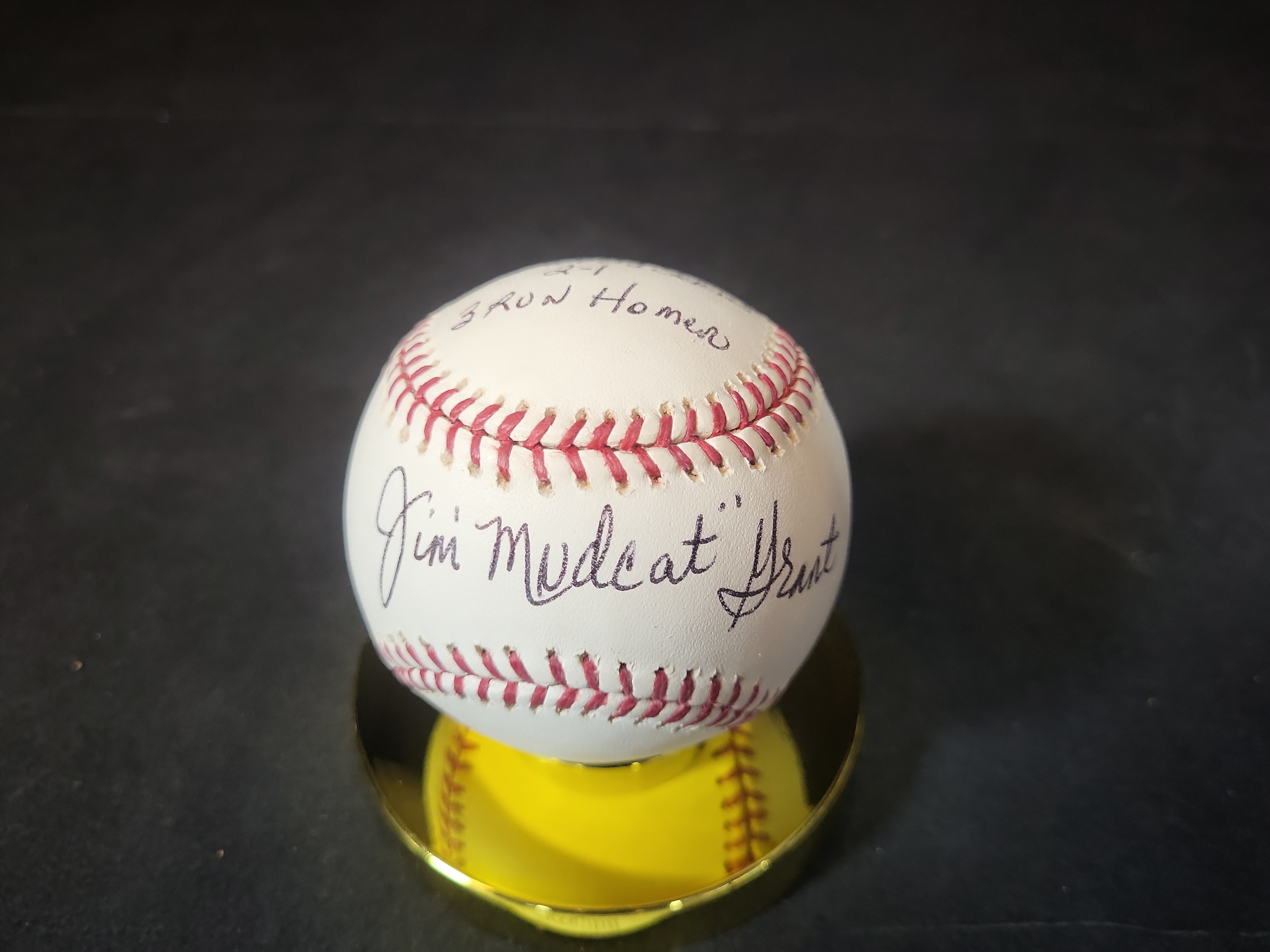 I03096 | Jim Mudcat Grant Signed and Inscribed Official Major League Baseball with Doodle JSA Authentication