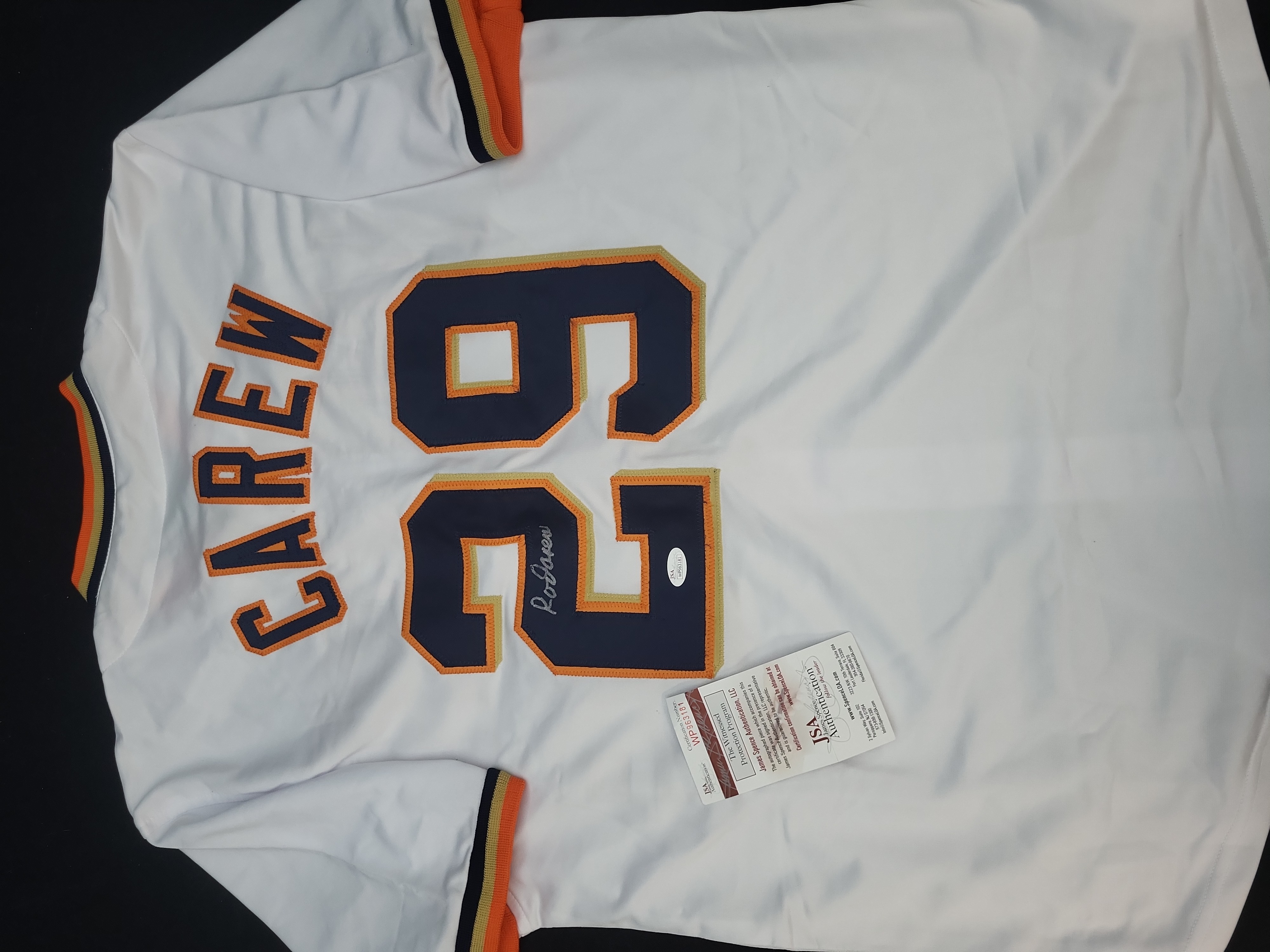 I03103 | Rod Carew Signed Minnesota Twins Custom Baseball Jersey JSA Witnessed