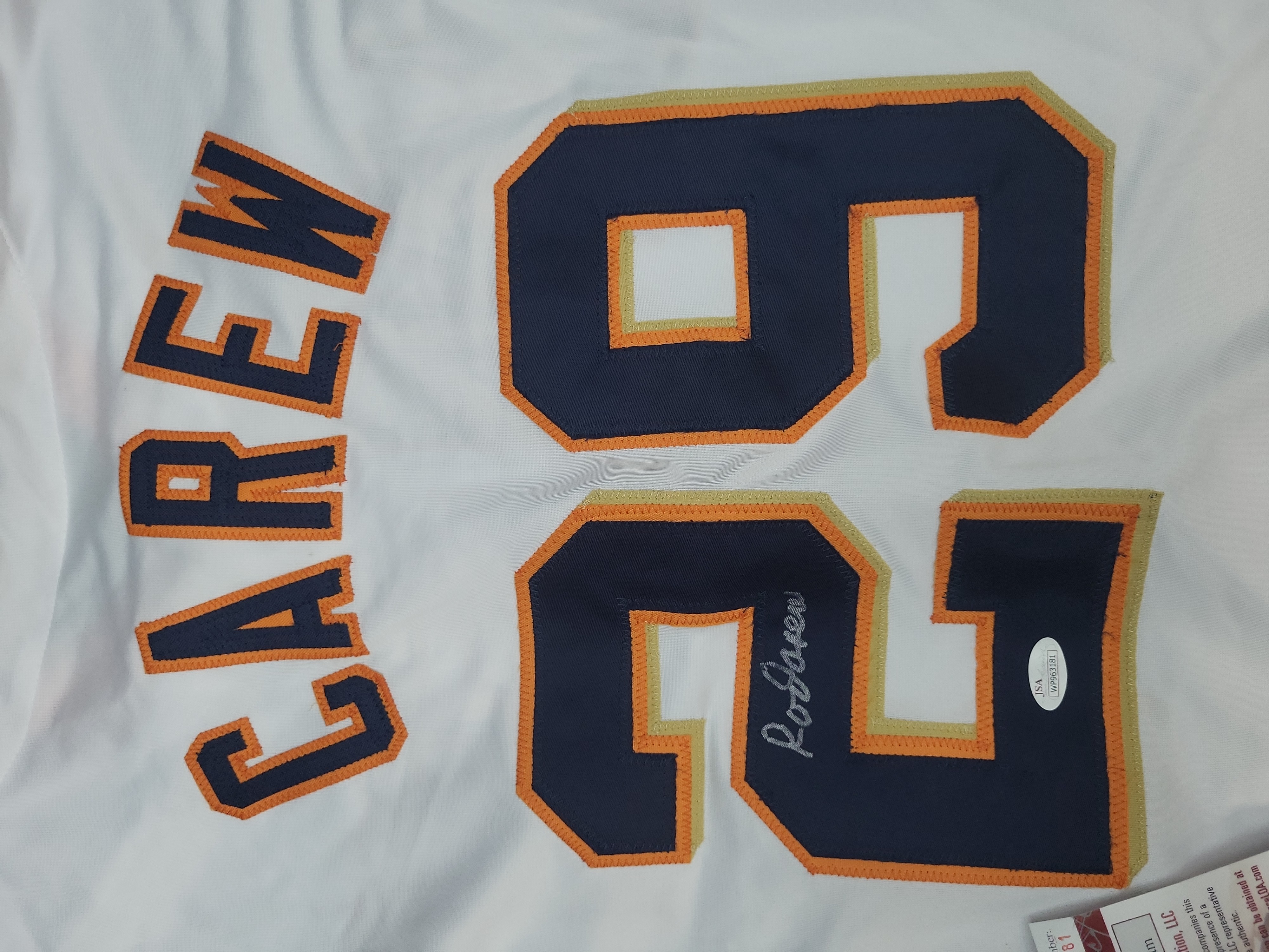 I03103 | Rod Carew Signed Minnesota Twins Custom Baseball Jersey JSA Witnessed