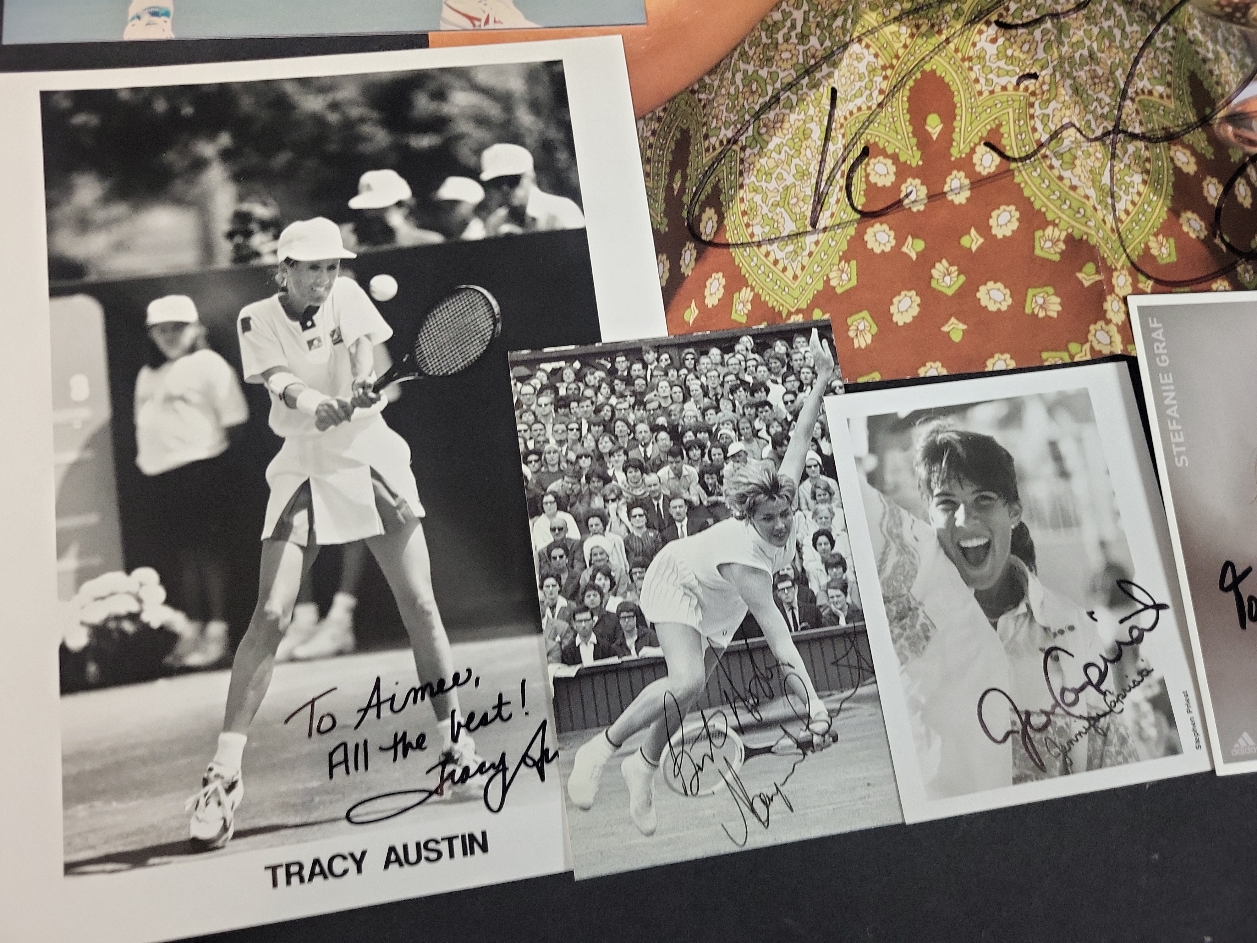 I03015 | A Collection of Ten Signed Professional Tennis Photographs, Poster, and Promotional Cards