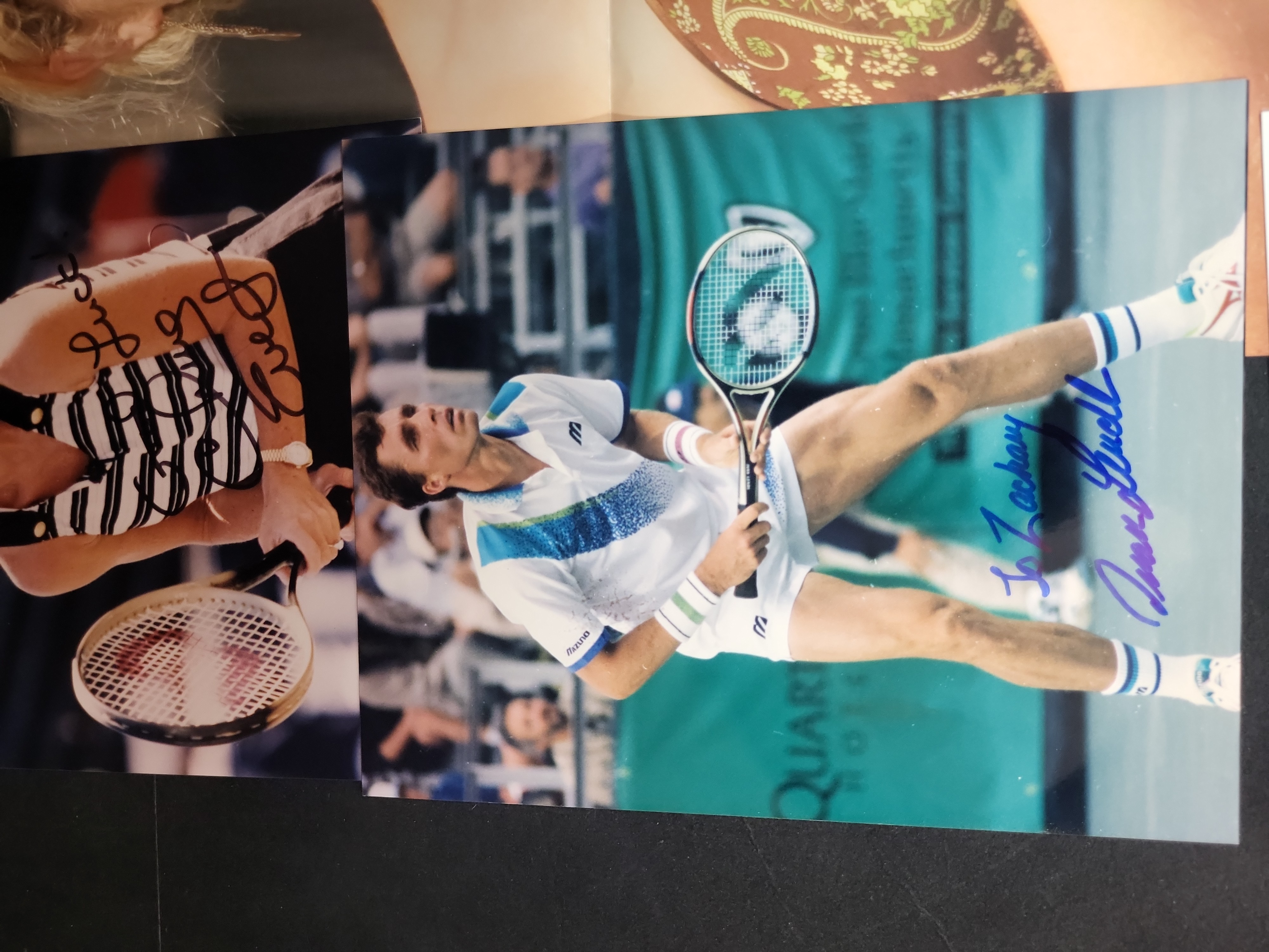 I03015 | A Collection of Ten Signed Professional Tennis Photographs, Poster, and Promotional Cards