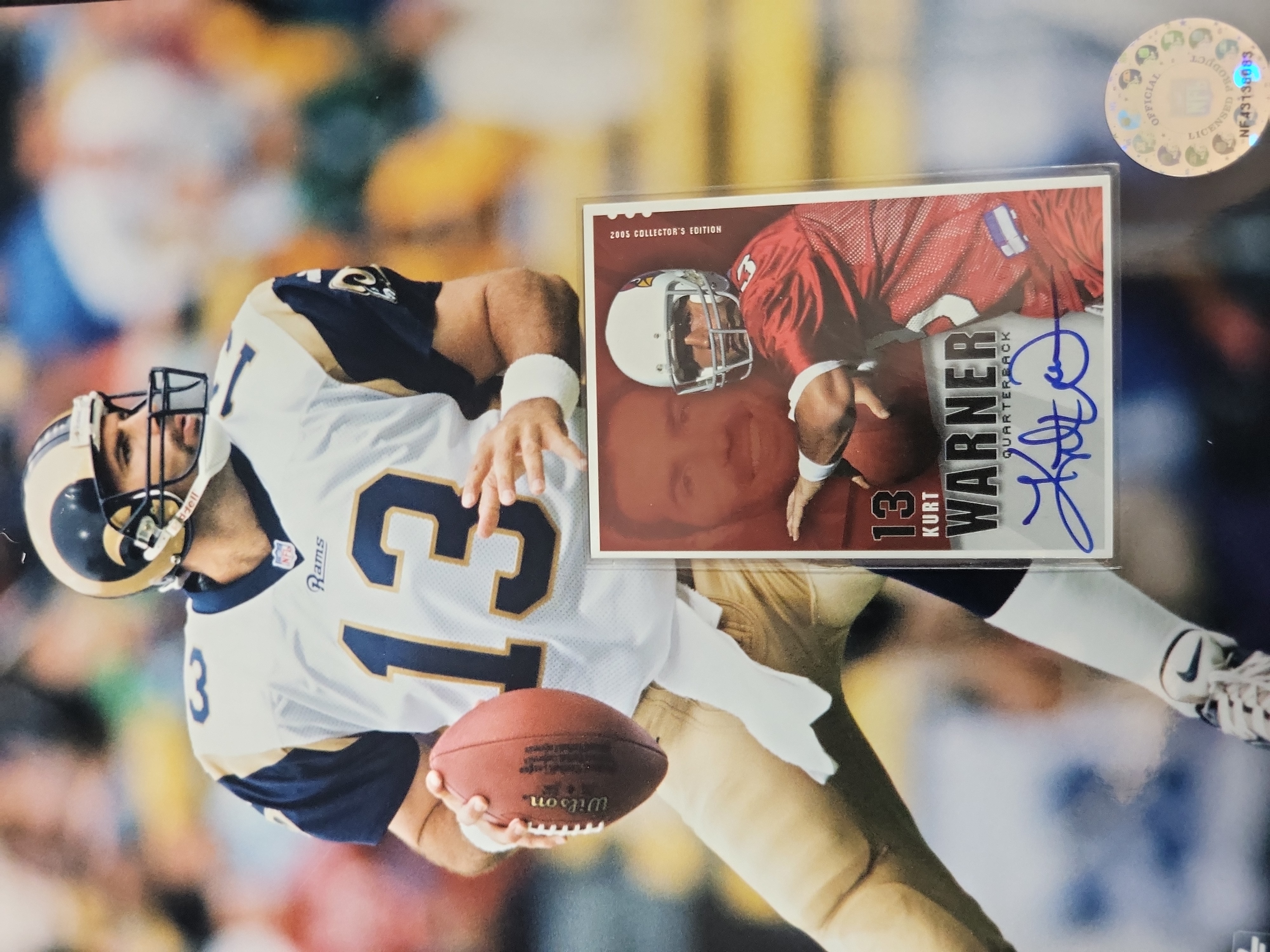 I03021 | A Collection of Six NFL Signed Photographs and Football Memorabilia Including Roger Staubach and Ozzie Newsome