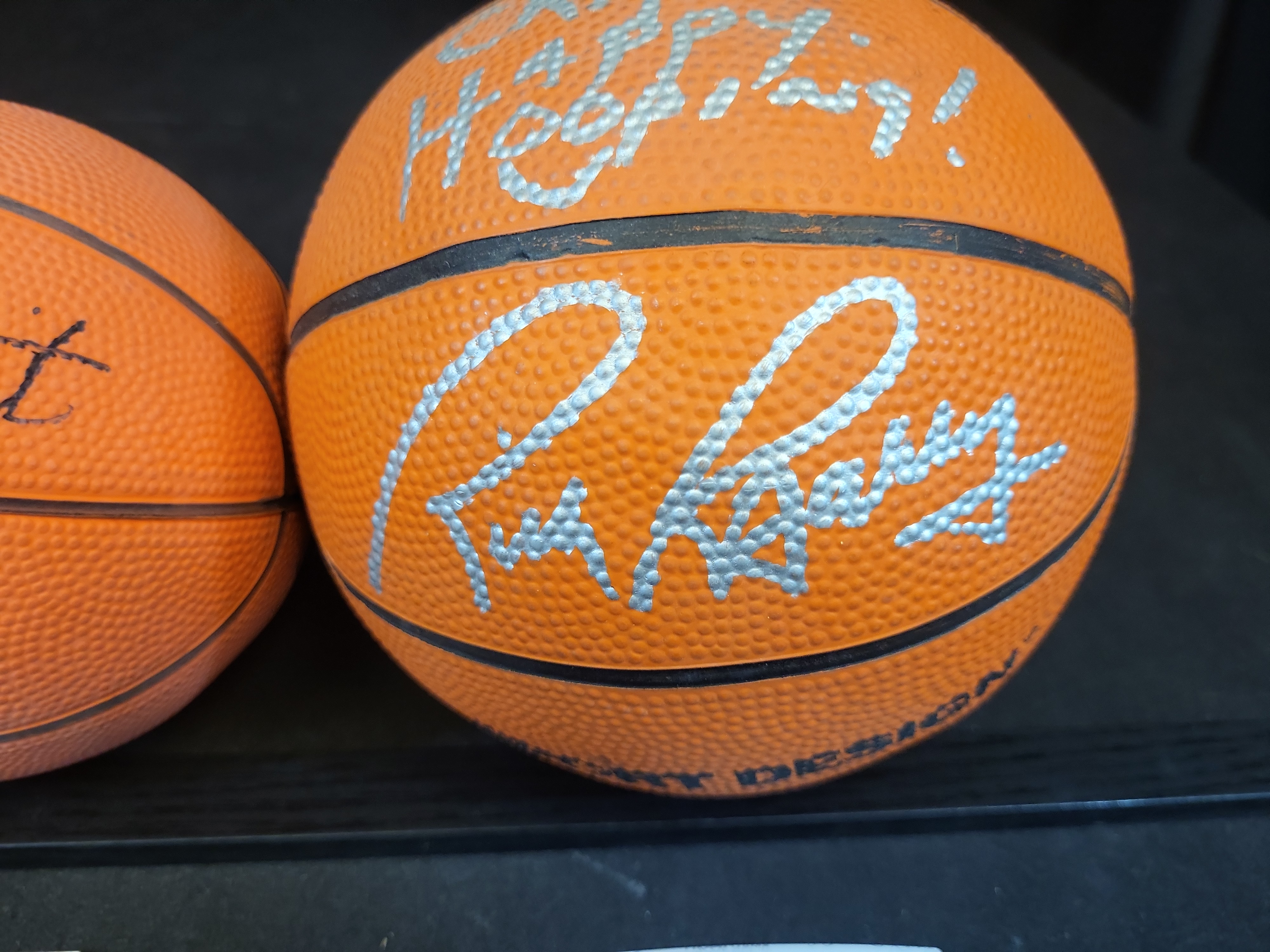 I03444 | A Trio of Autographed Basketball Legend Mini-Basketballs Including John Wooden, Bob Pettit, and Rick Barry with JSA COAs