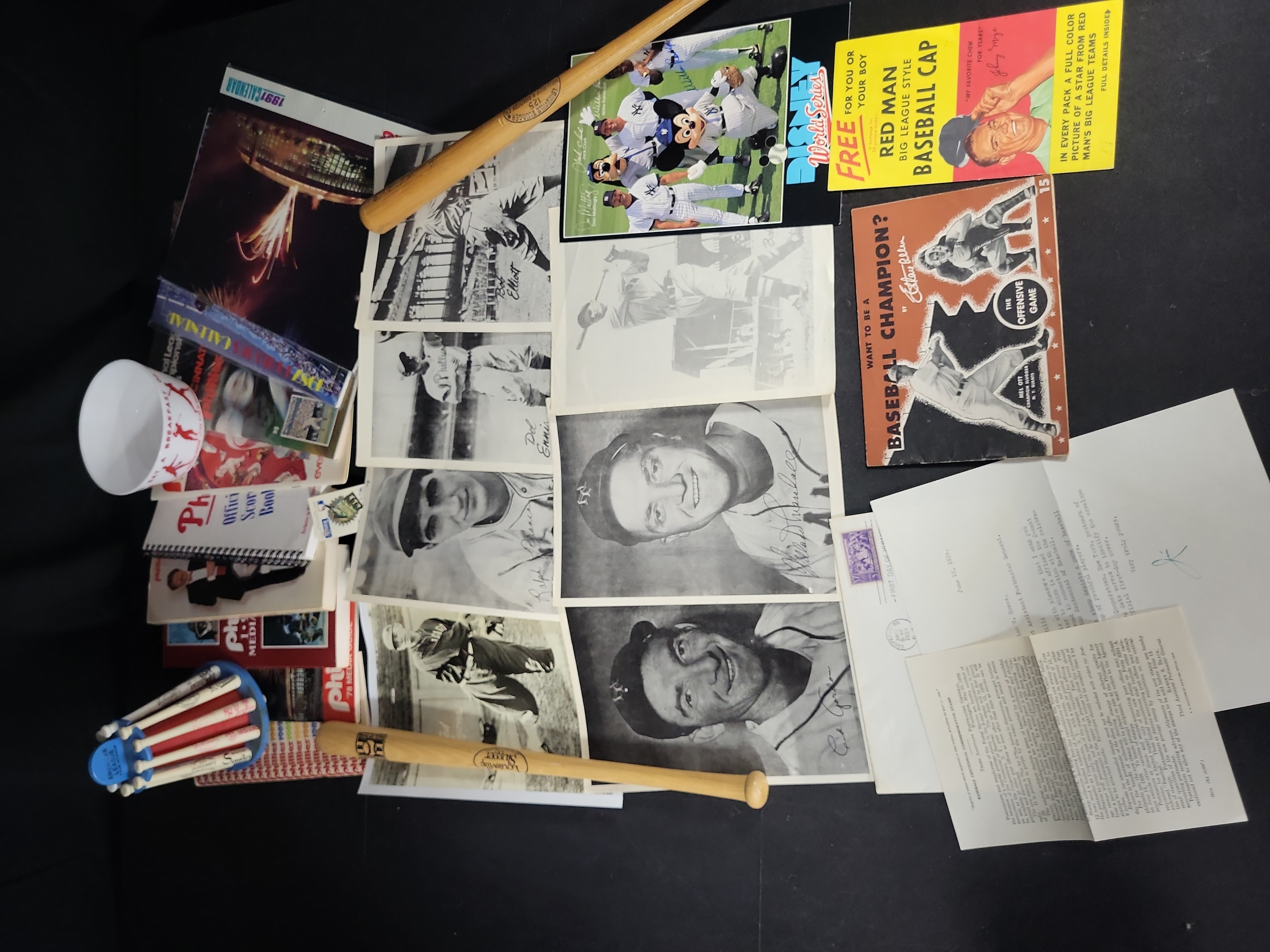 I03334 | An Assortment of Vintage and Modern Baseball Memorabilia Including Philadelphia Phillies Publications and Commemorative Items