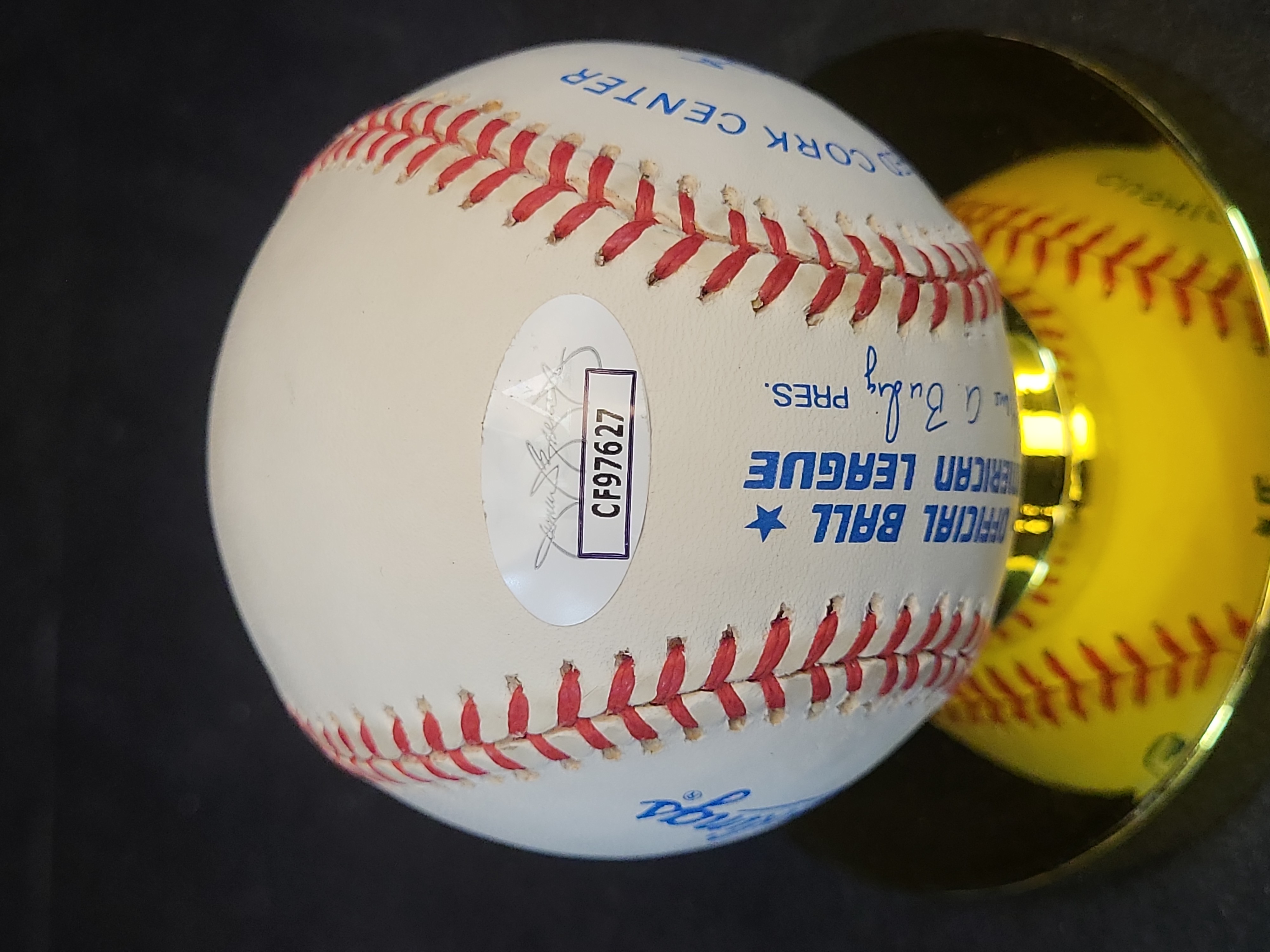 I03462 | Nolan Ryan Signed Rawlings Official American League Baseball with 300 Wins Inscription and JSA Authentication