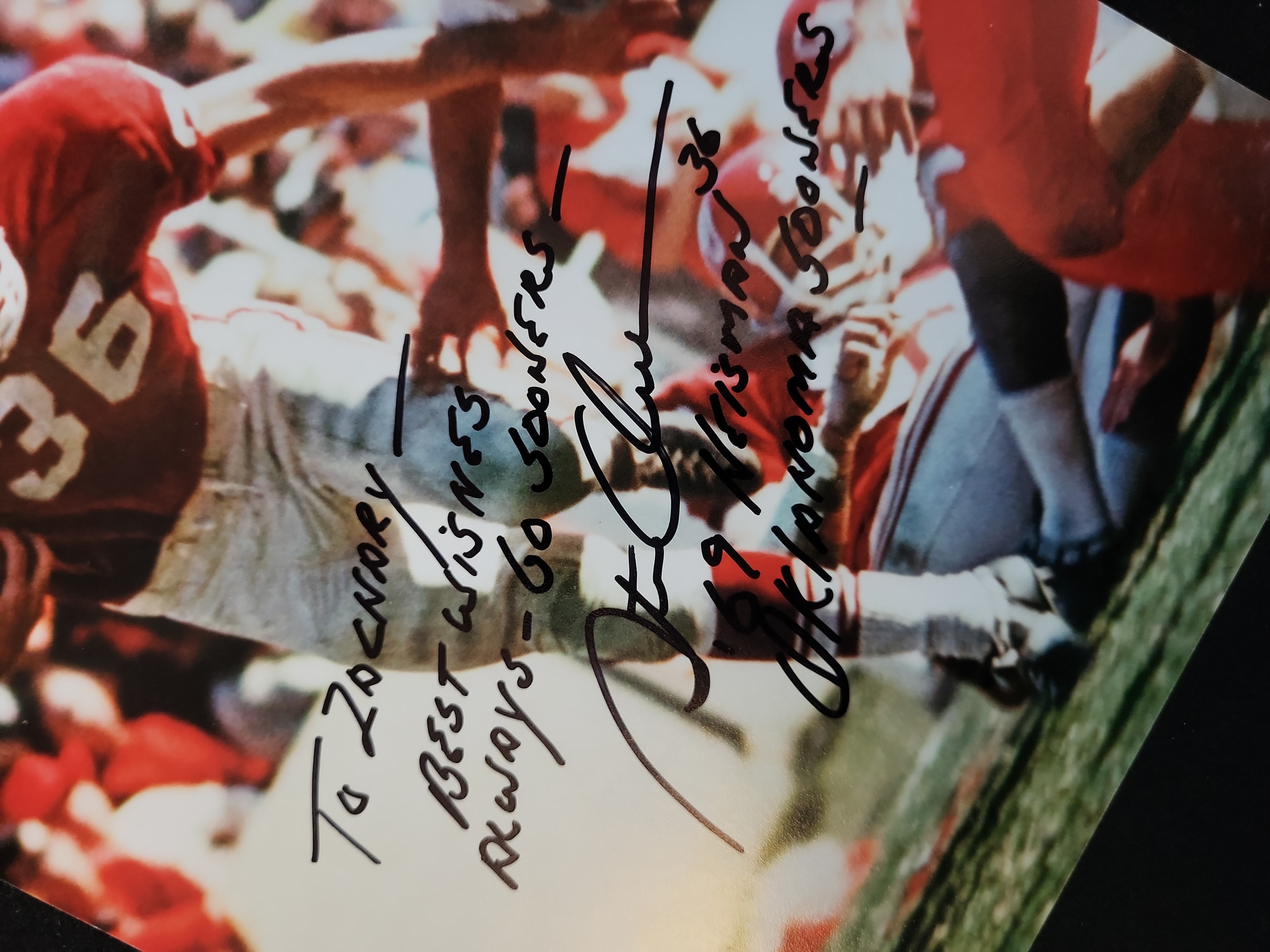I01455 | Collection of Five University of Oklahoma and University of Nebraska Heisman Trophy Winners Autographed 8x10 Photographs