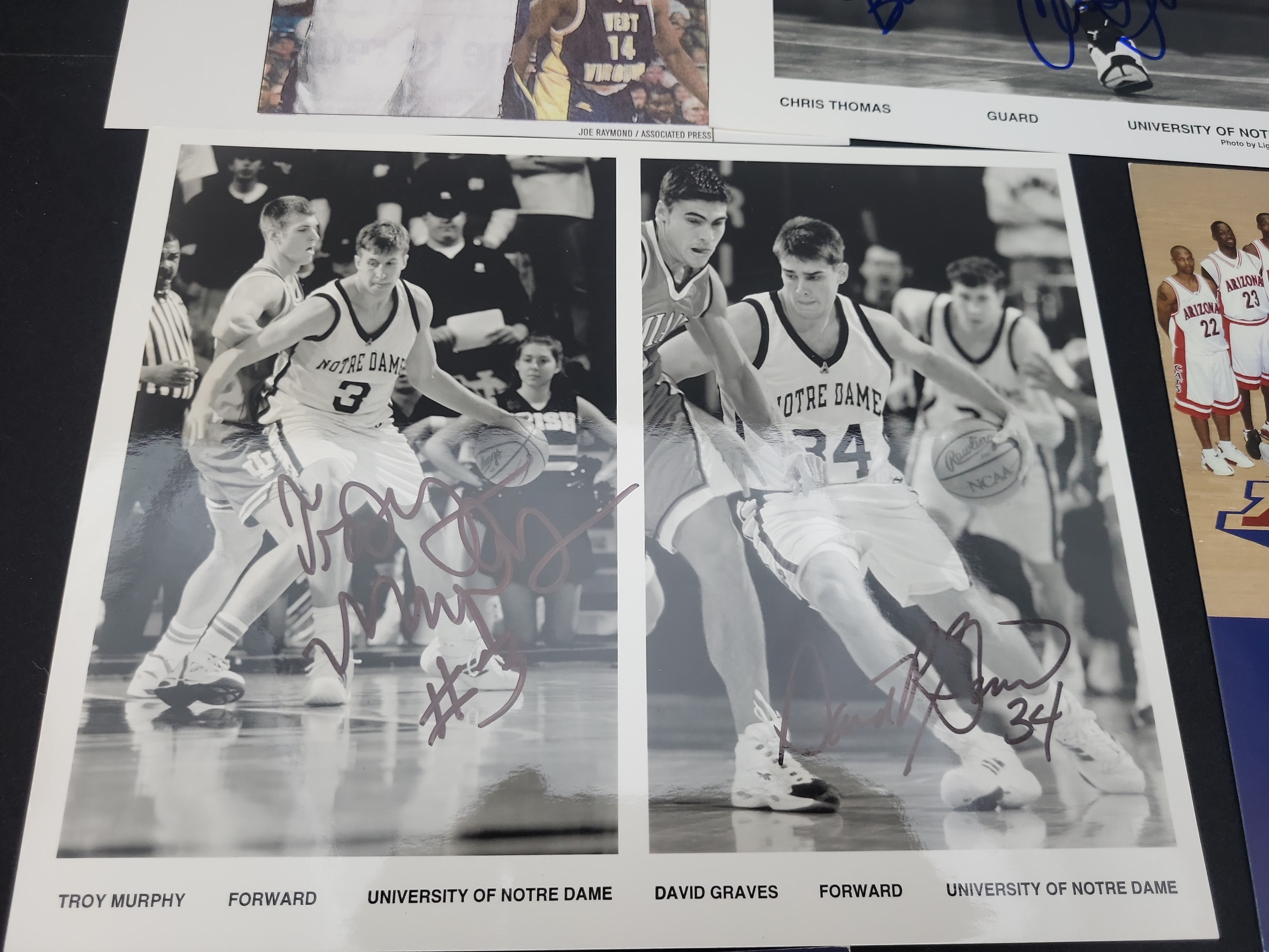 I03009 | A Collection of Autographed NCAA Basketball Photographs and Memorabilia Including Notre Dame Arizona and Syracuse