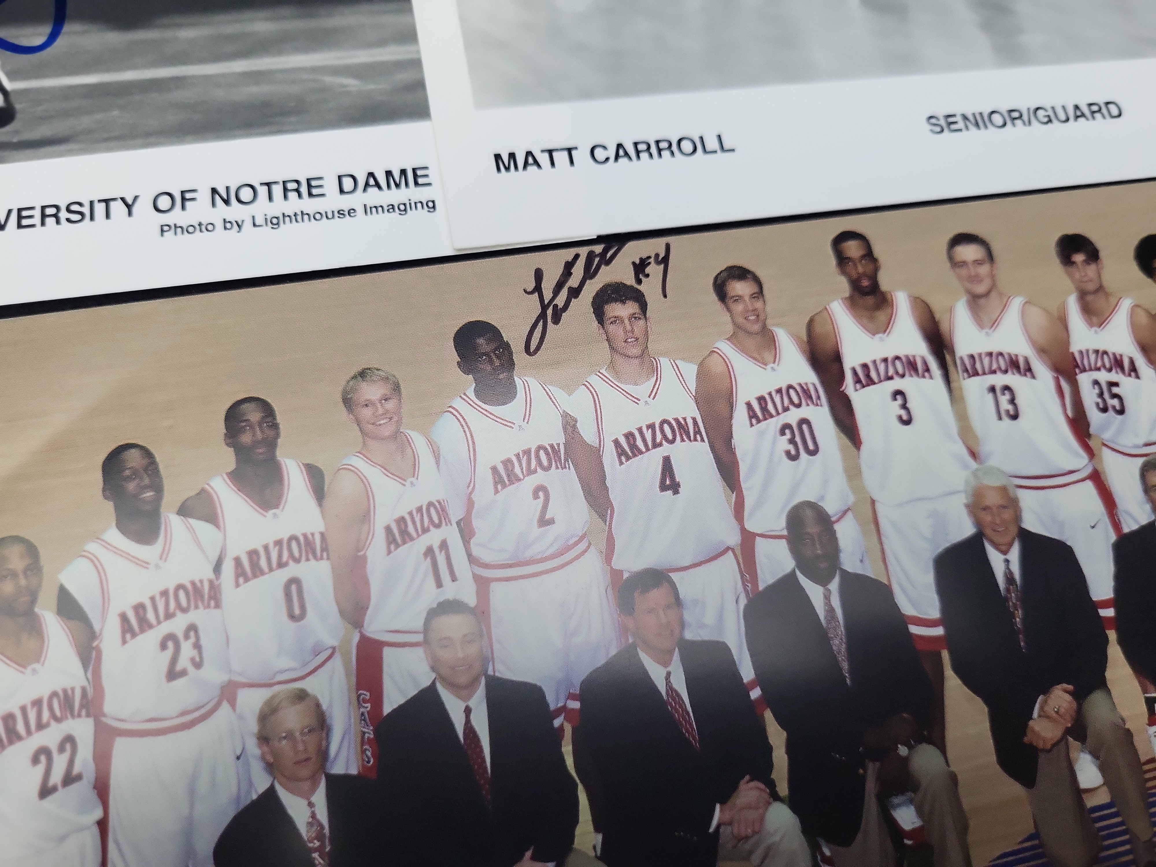 I03009 | A Collection of Autographed NCAA Basketball Photographs and Memorabilia Including Notre Dame Arizona and Syracuse