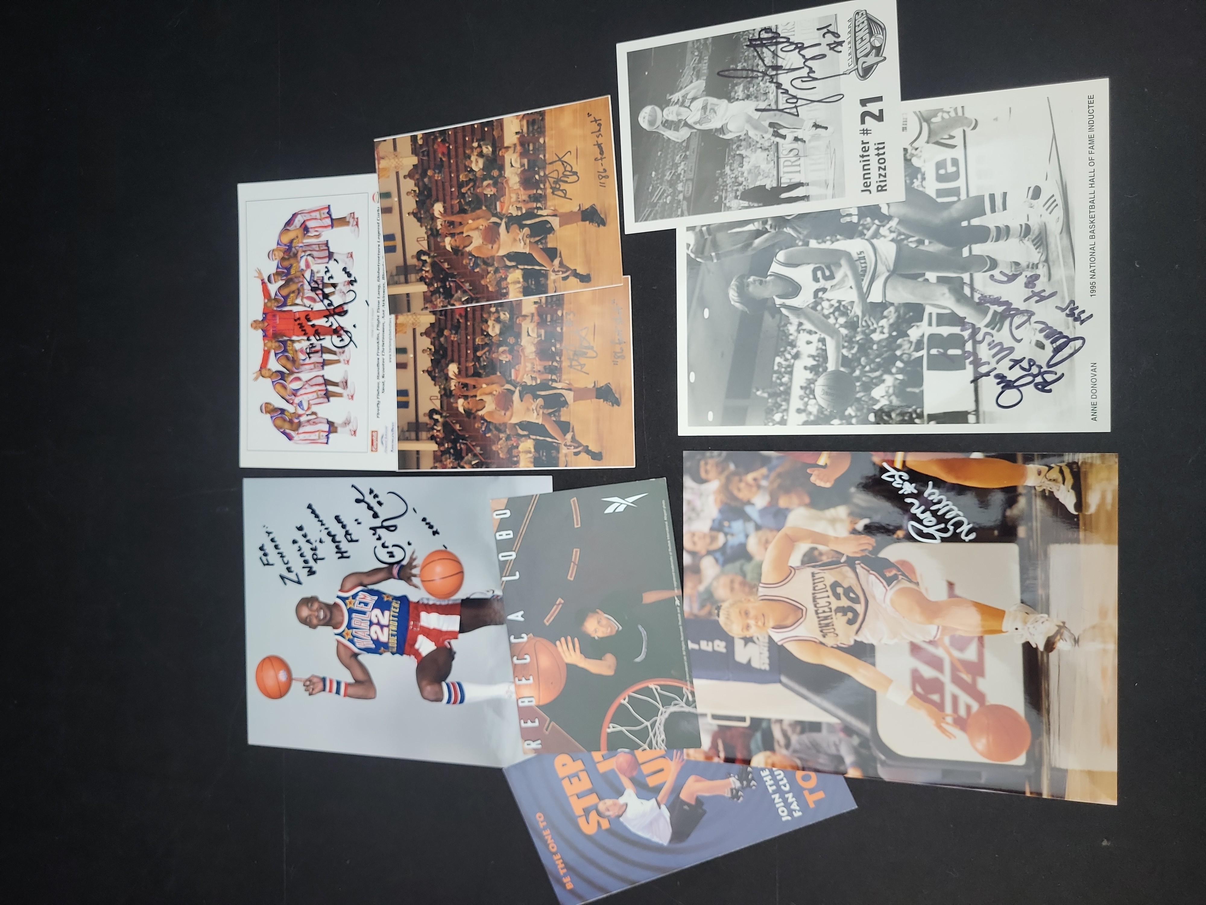 I03010 | A Collection of Autographed Basketball Photographs and Memorabilia Including WNBA NCAA and Harlem Globetrotters