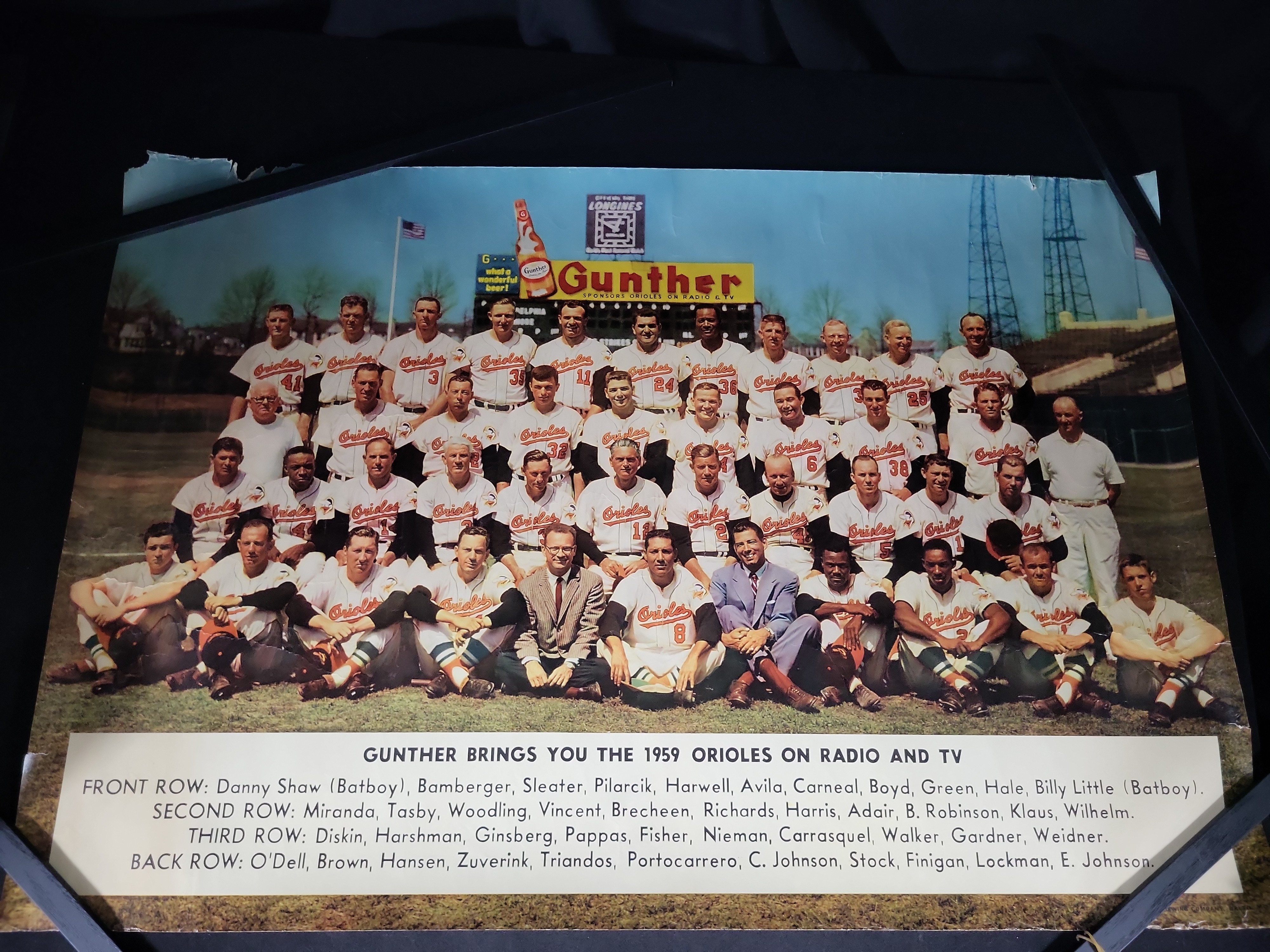 I03207 | 1959 Gunther Beer Baltimore Orioles Promotional Team Poster