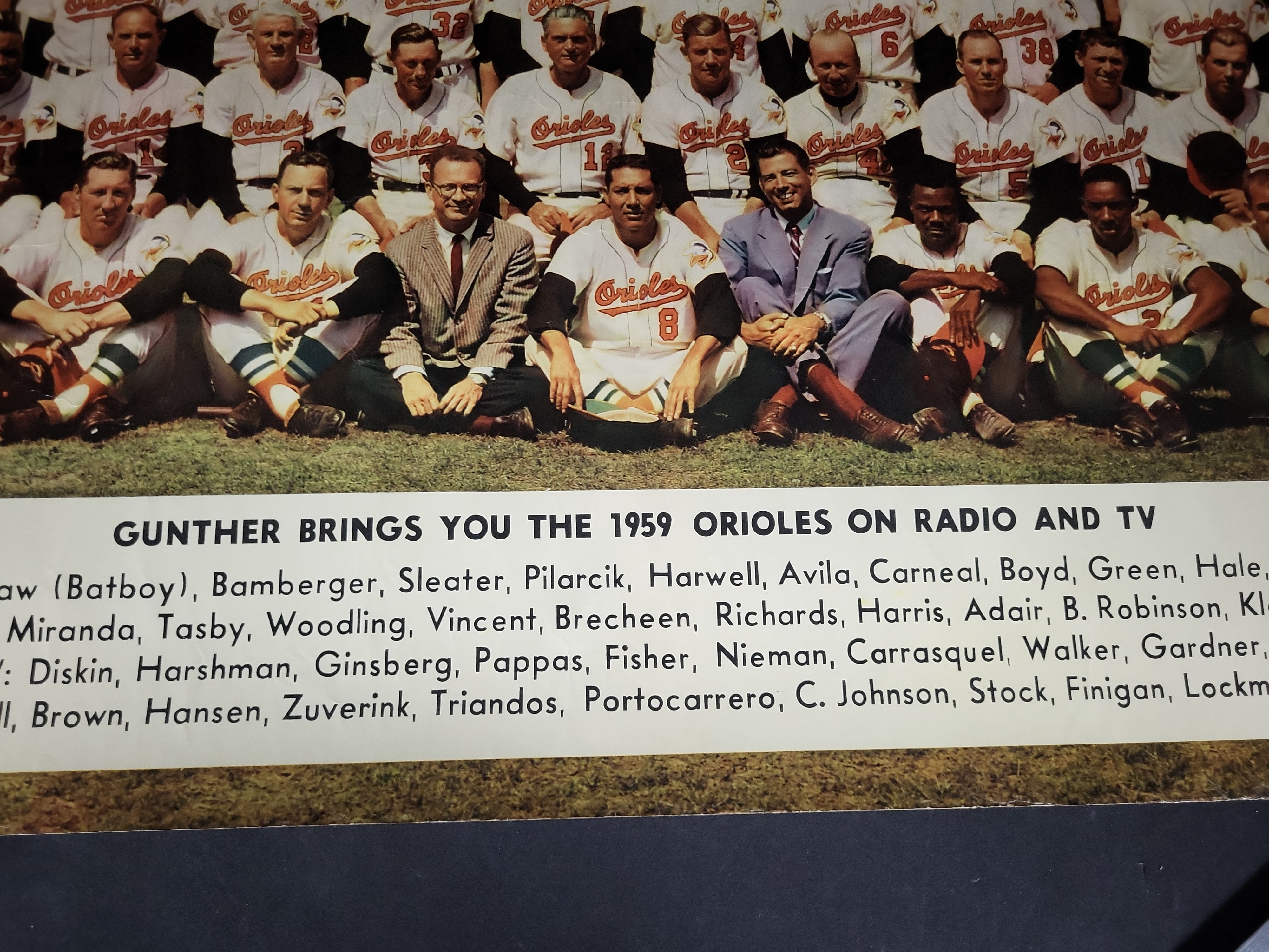 I03207 | 1959 Gunther Beer Baltimore Orioles Promotional Team Poster