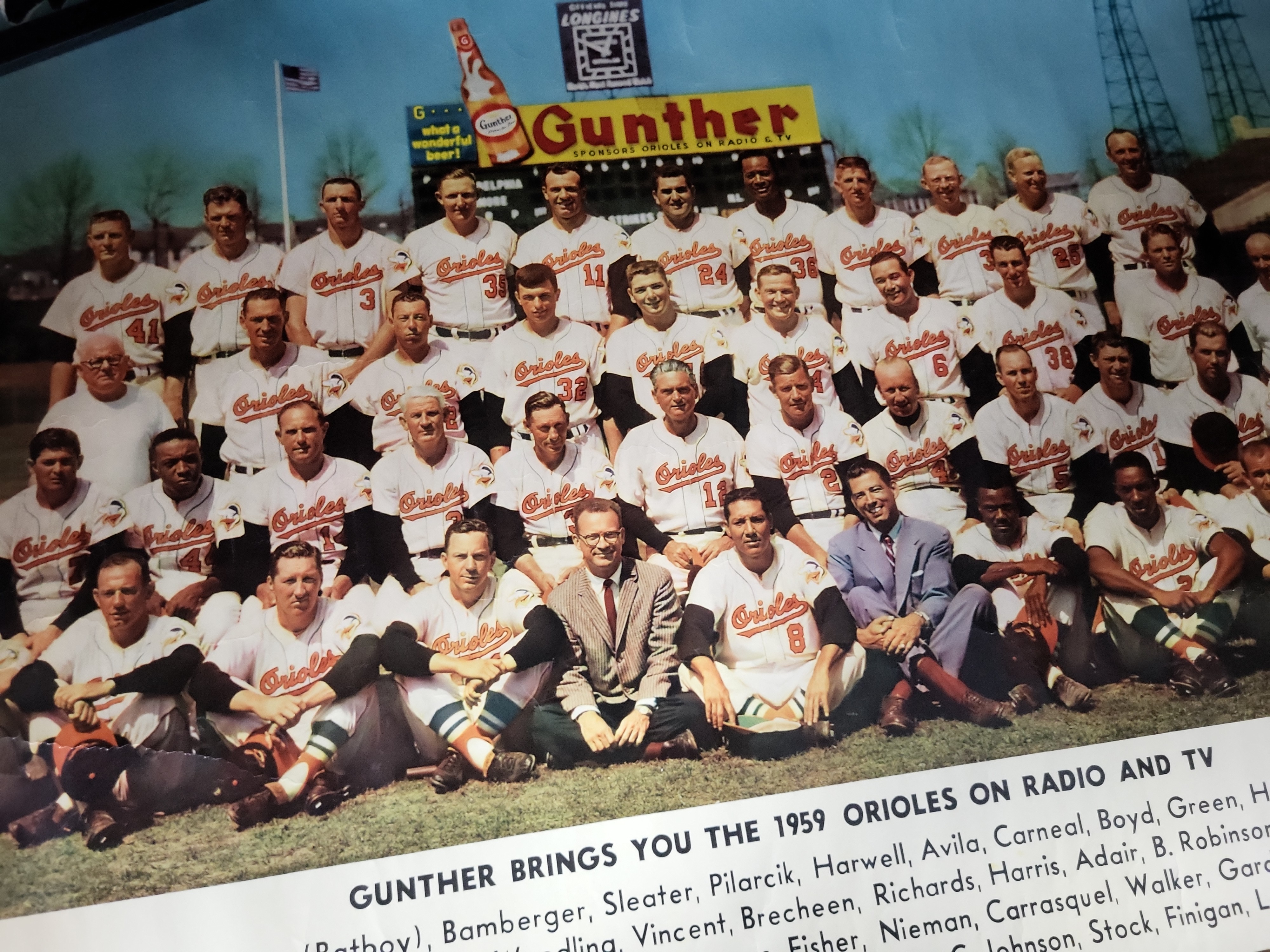 I03207 | 1959 Gunther Beer Baltimore Orioles Promotional Team Poster
