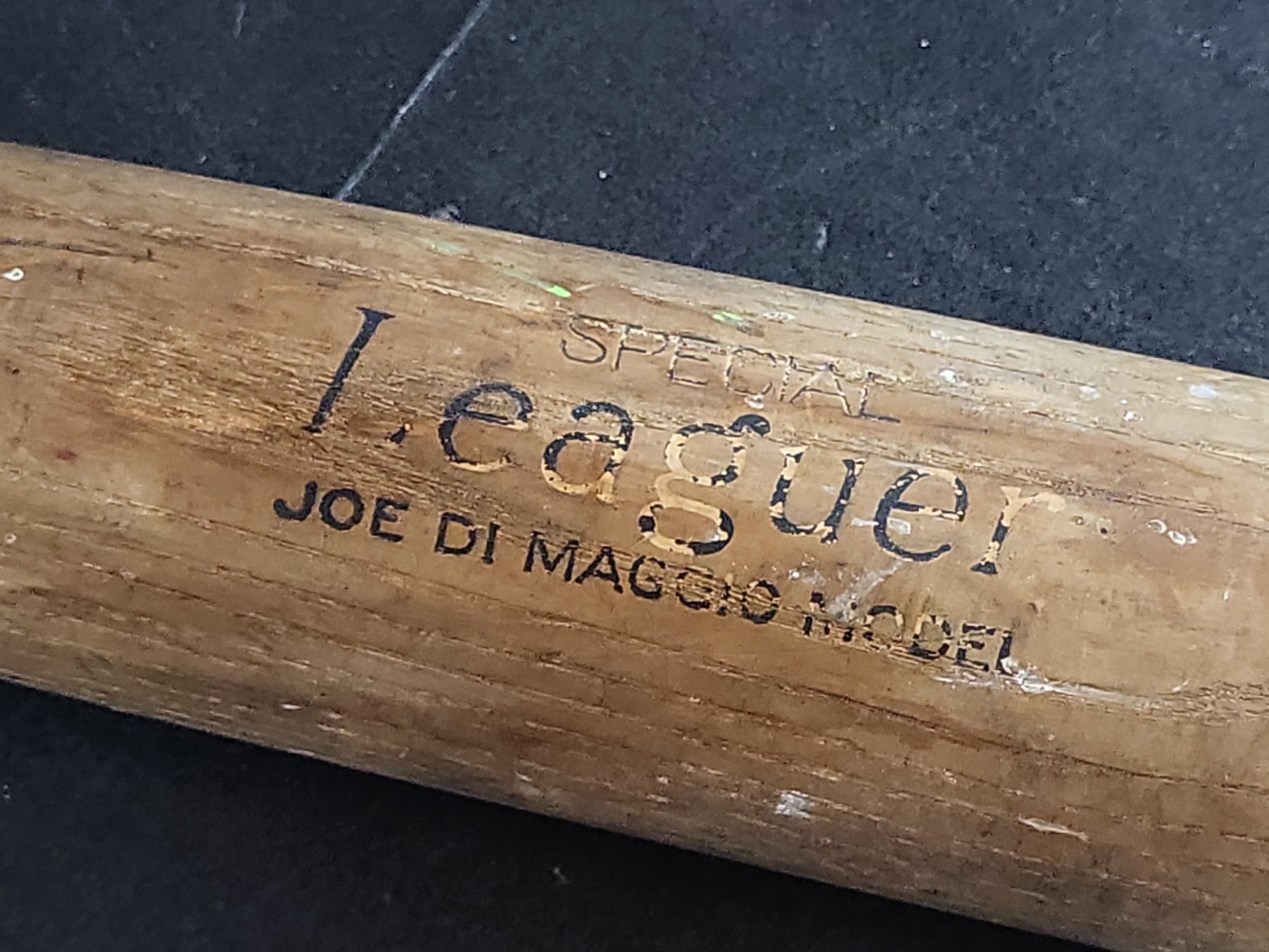I03208 | Vintage Gold Smith Special Leaguer Joe DiMaggio Model Wood Baseball Bat Number 38C