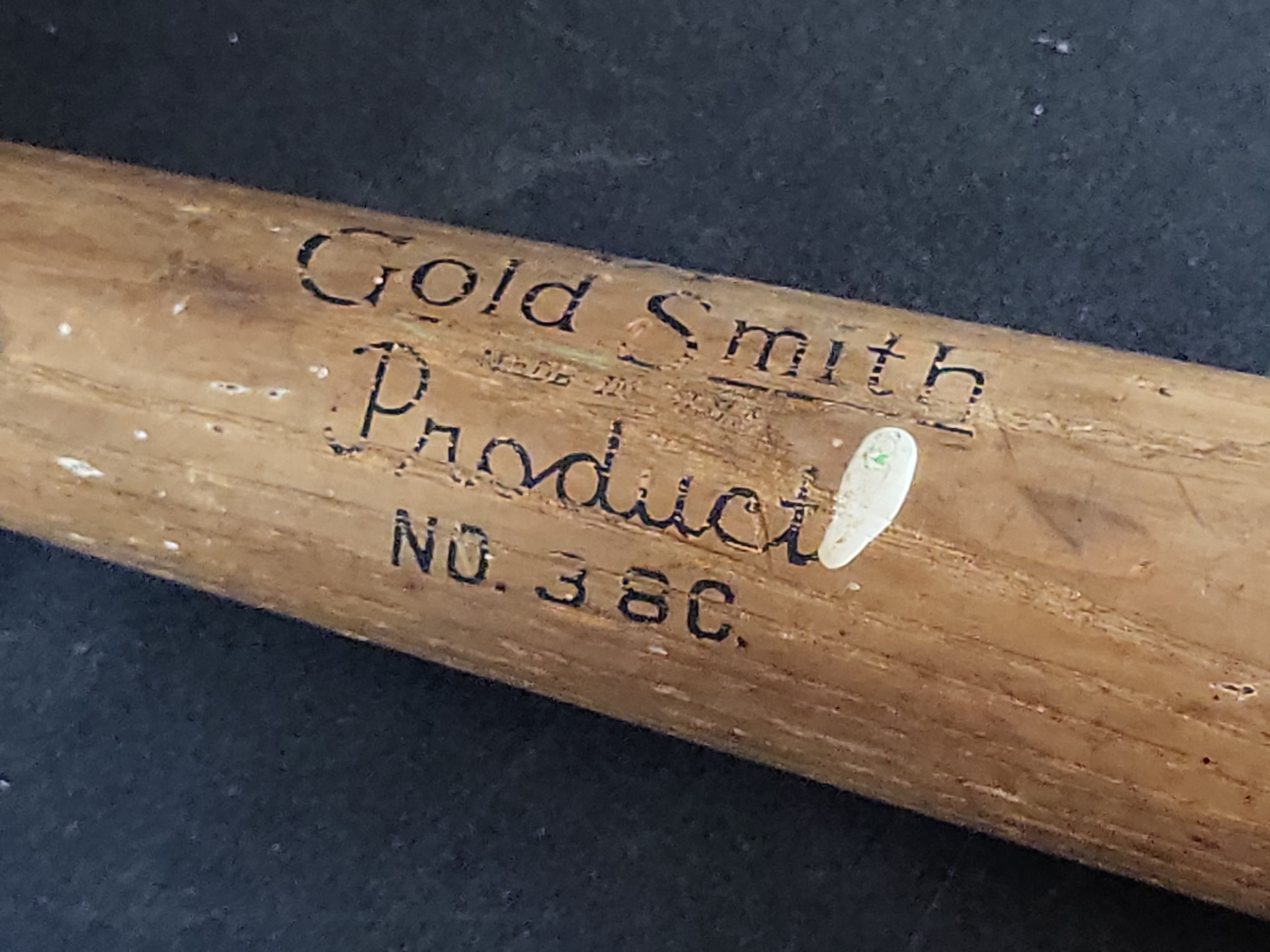 I03208 | Vintage Gold Smith Special Leaguer Joe DiMaggio Model Wood Baseball Bat Number 38C
