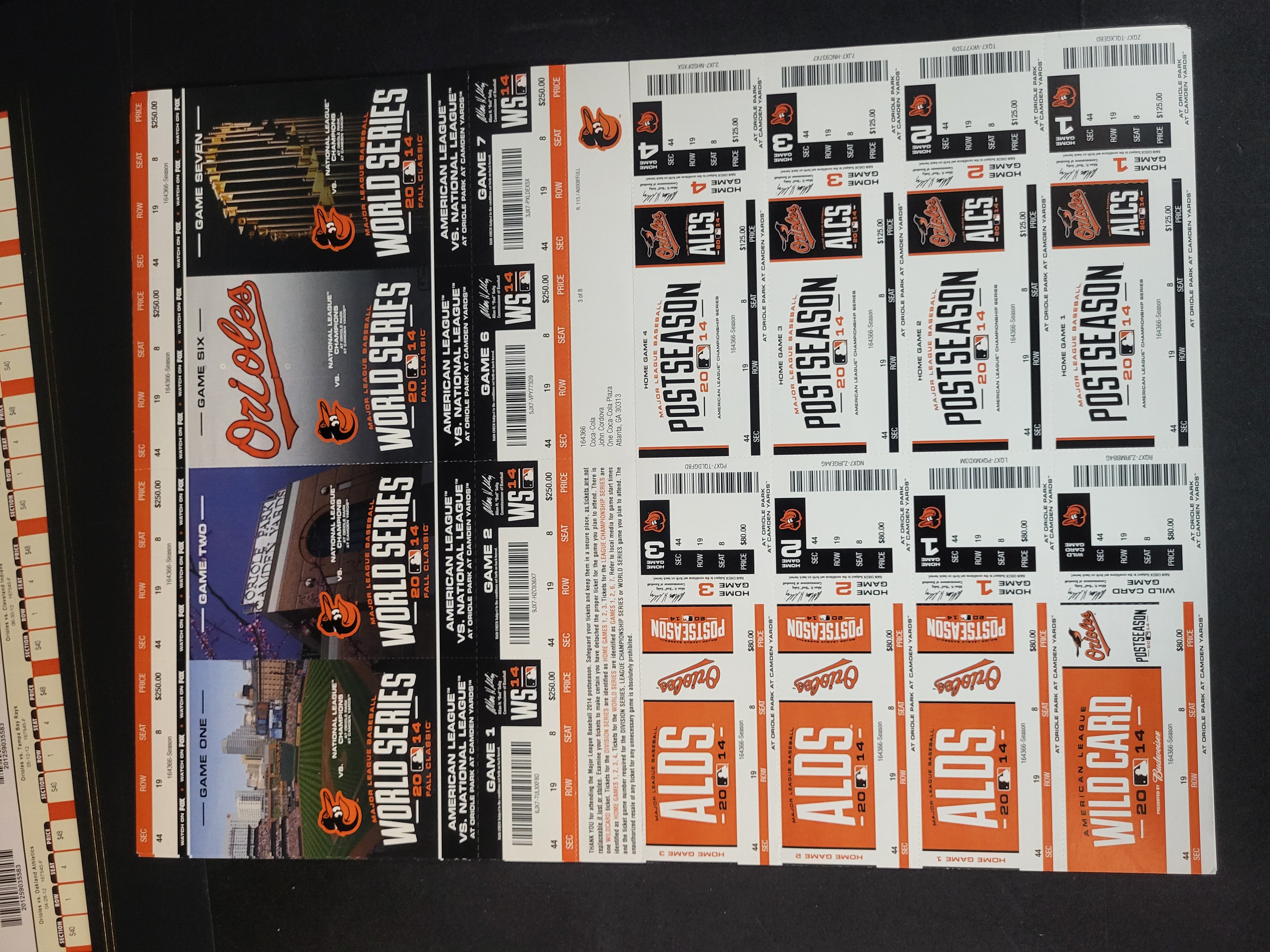 I03267 | A Collection of Baltimore Orioles Commemorative and Postseason Ticket Ephemera