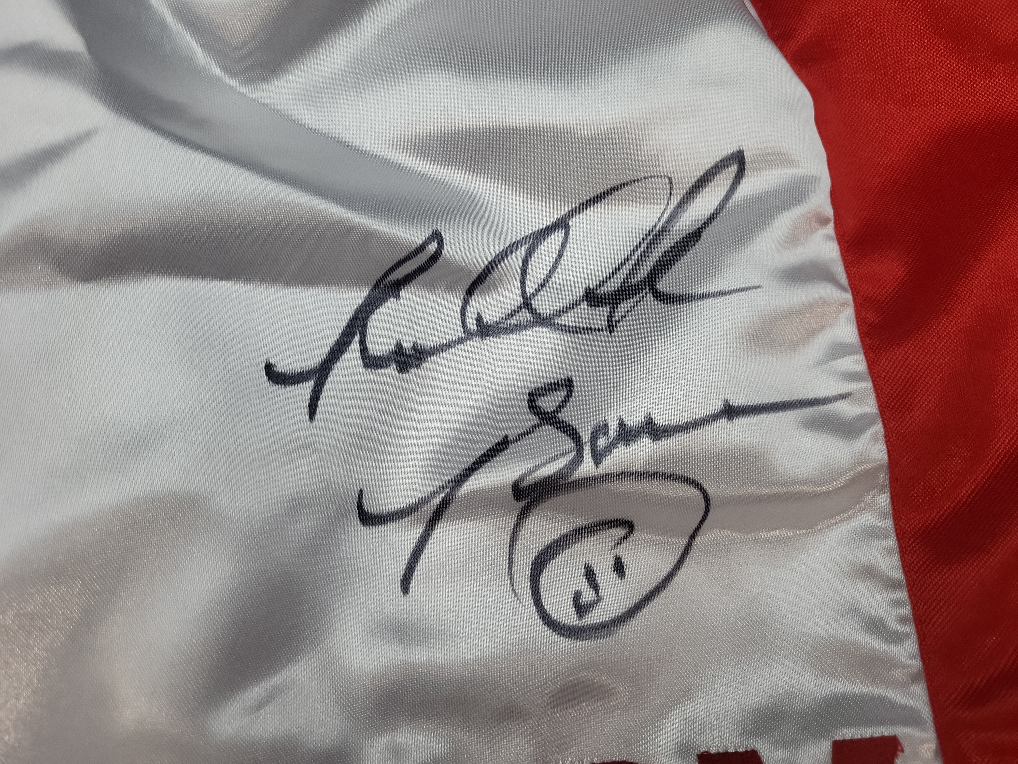 I03570 | Riddick Bowe Autographed Big Daddy Boxing Trunks with JSA Authentication