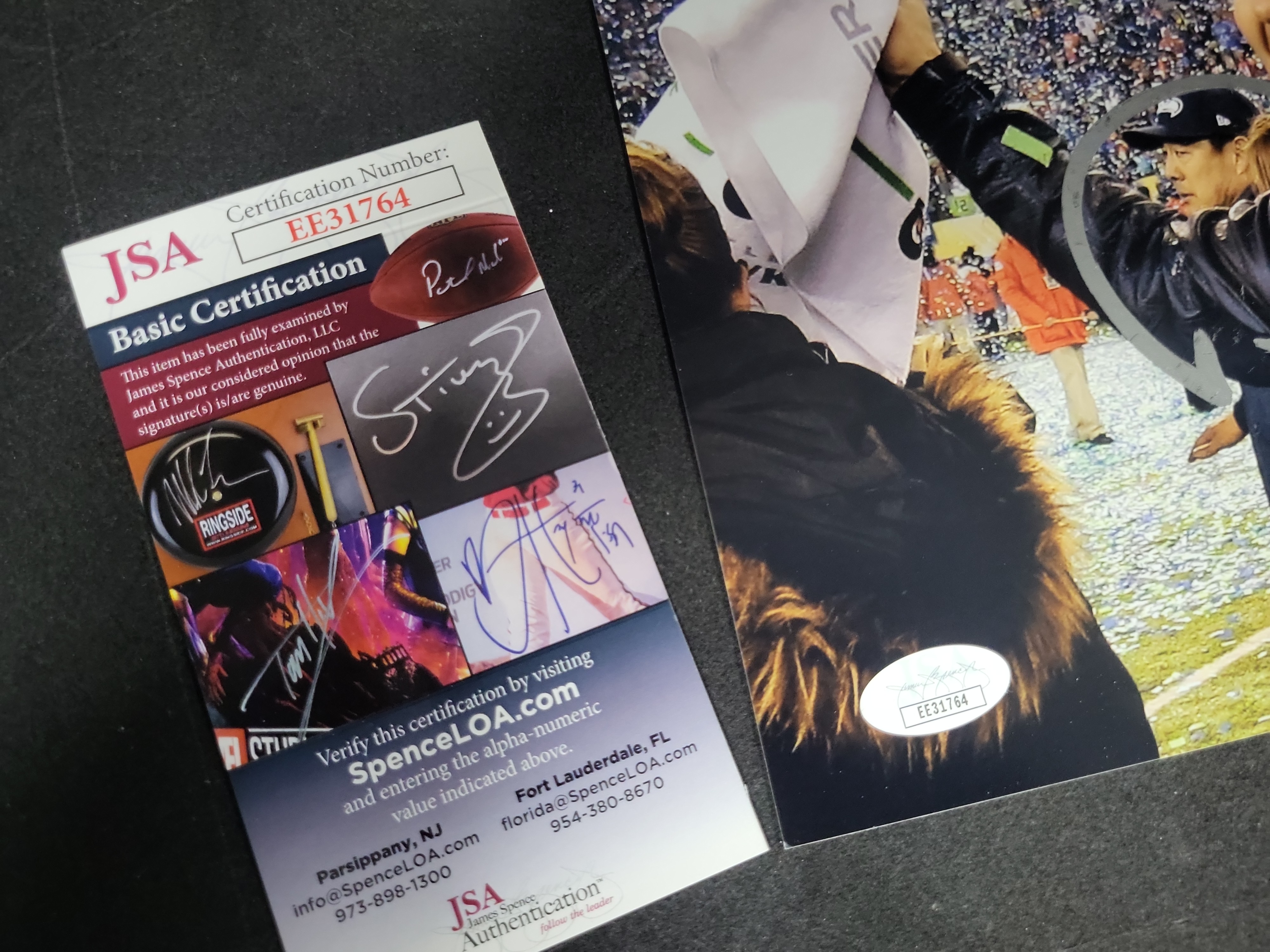 I03573 | Pete Carroll Signed Seattle Seahawks Super Bowl XLVIII Celebration 11x14 Photograph JSA Authenticated