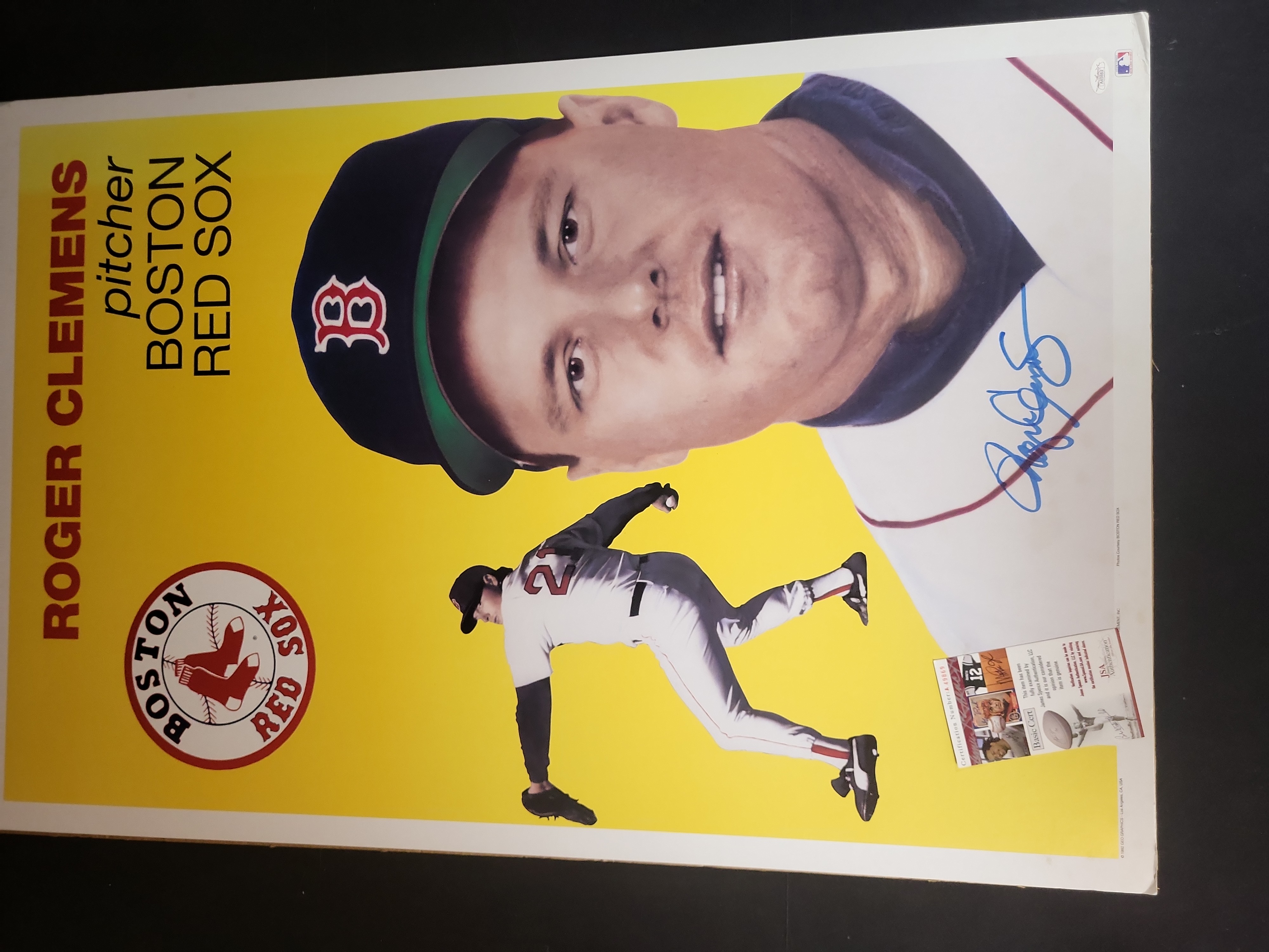I03118 | Roger Clemens Signed Boston Red Sox G&O Graphics Commemorative Poster JSA Authenticated