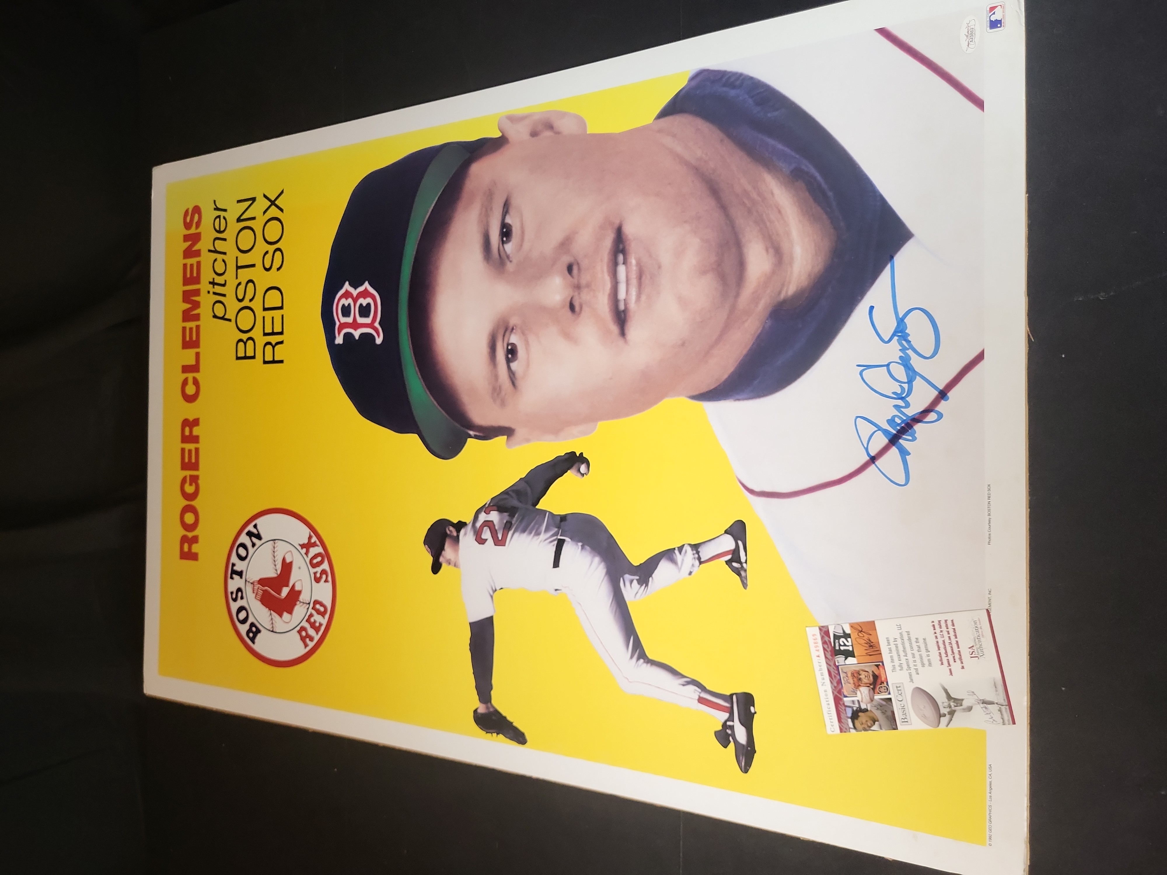 I03118 | Roger Clemens Signed Boston Red Sox G&O Graphics Commemorative Poster JSA Authenticated