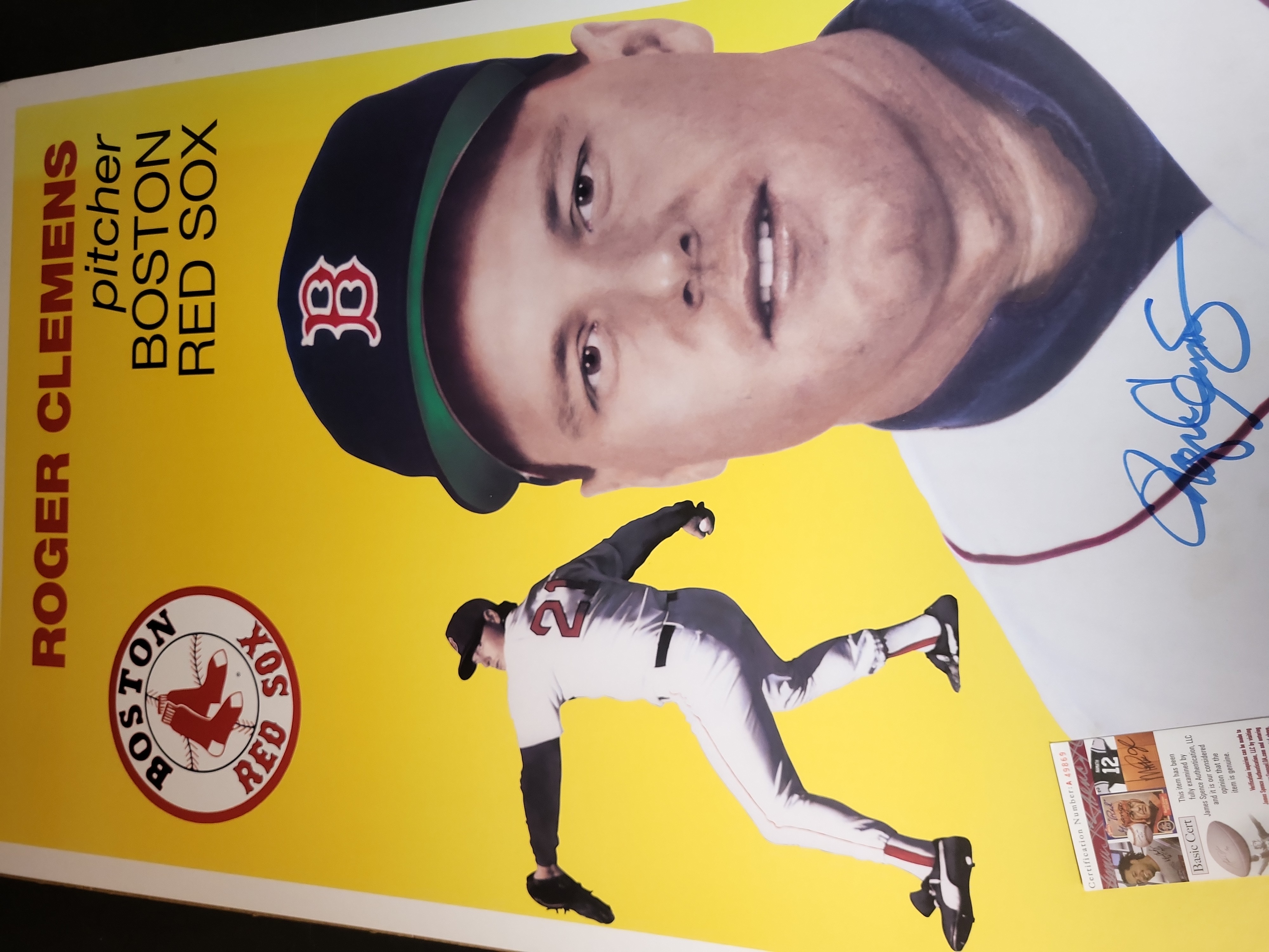 I03118 | Roger Clemens Signed Boston Red Sox G&O Graphics Commemorative Poster JSA Authenticated