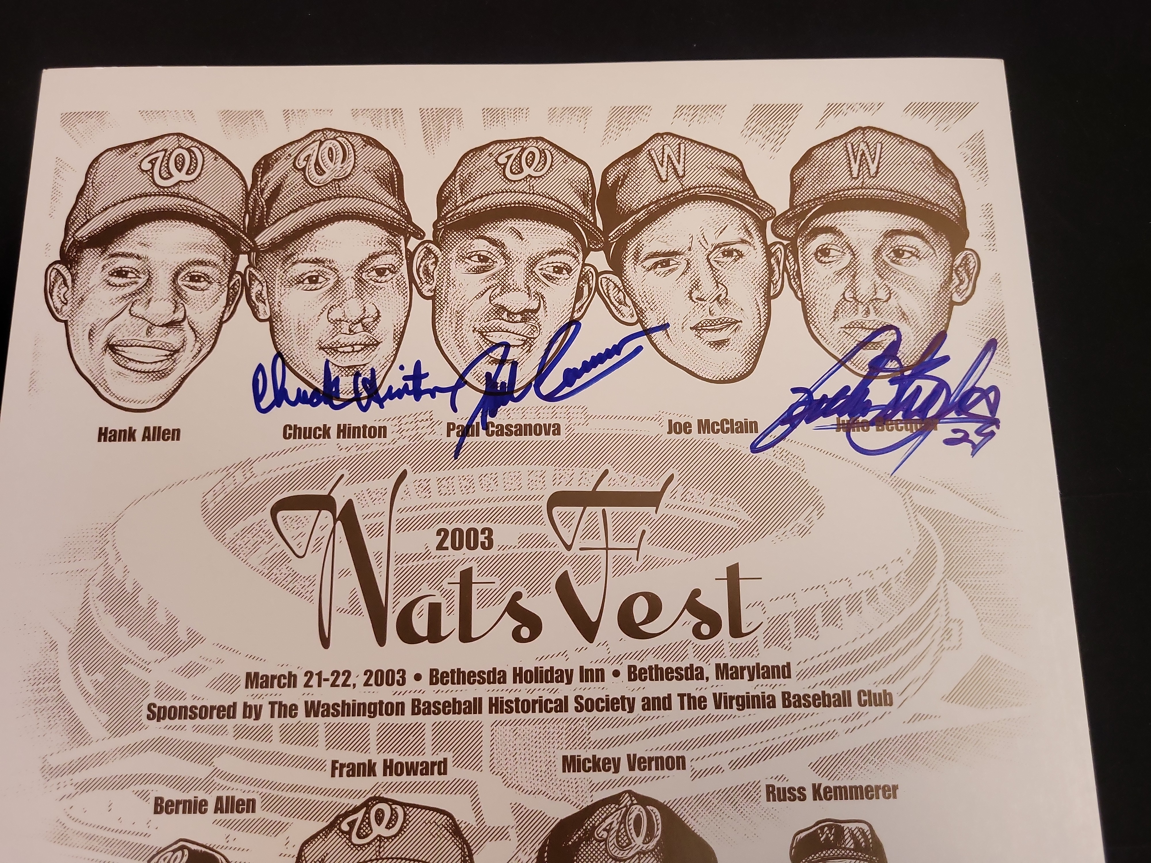 I00827 | Washington Senators Legends Multi-Signed 2003 Nats Fest Poster, JSA Authenticated