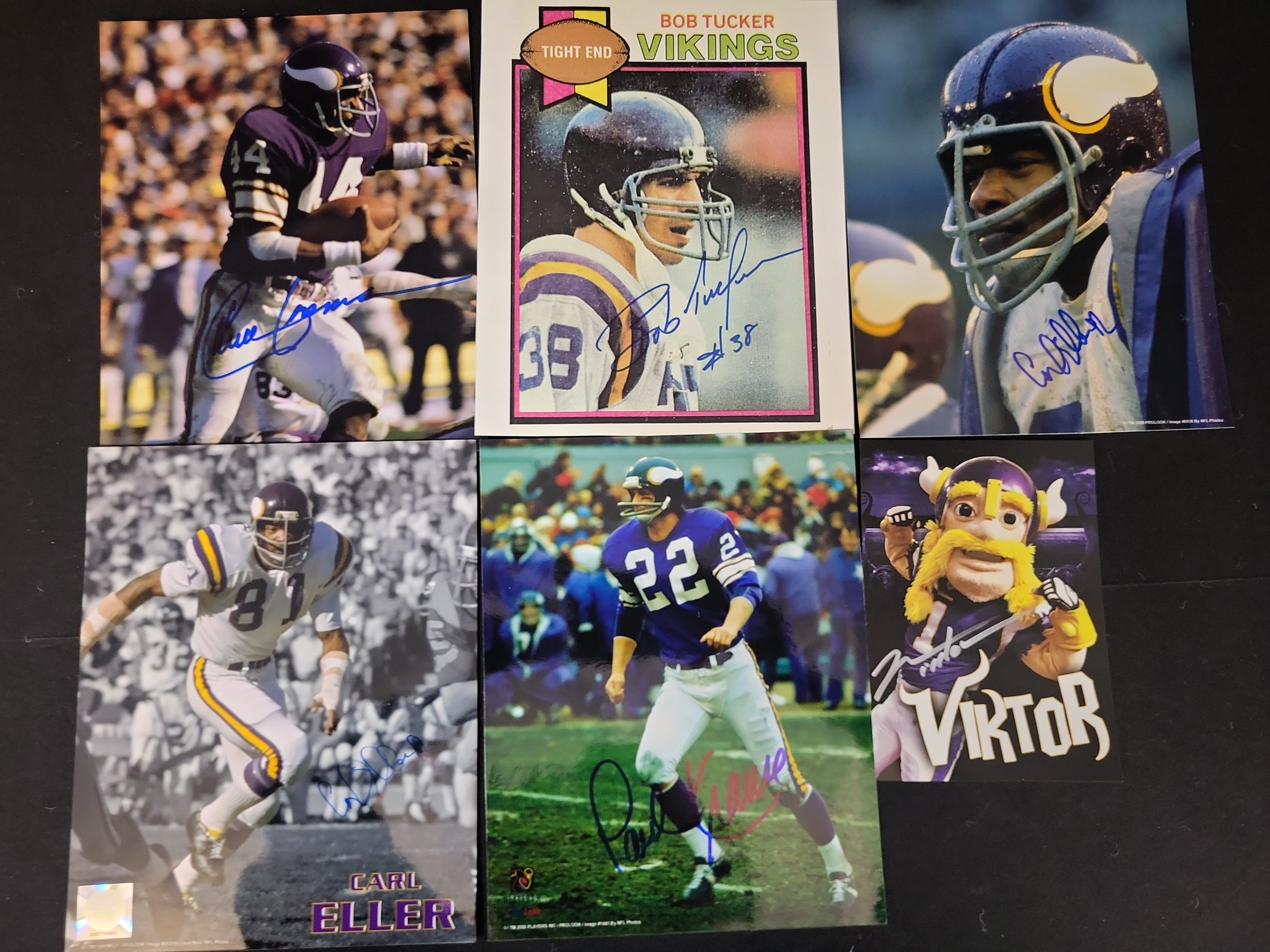 I01476 | A Collection of Minnesota Vikings Autographed Memorabilia Including Carl Eller Chuck Foreman Paul Krause and Bob Tucker