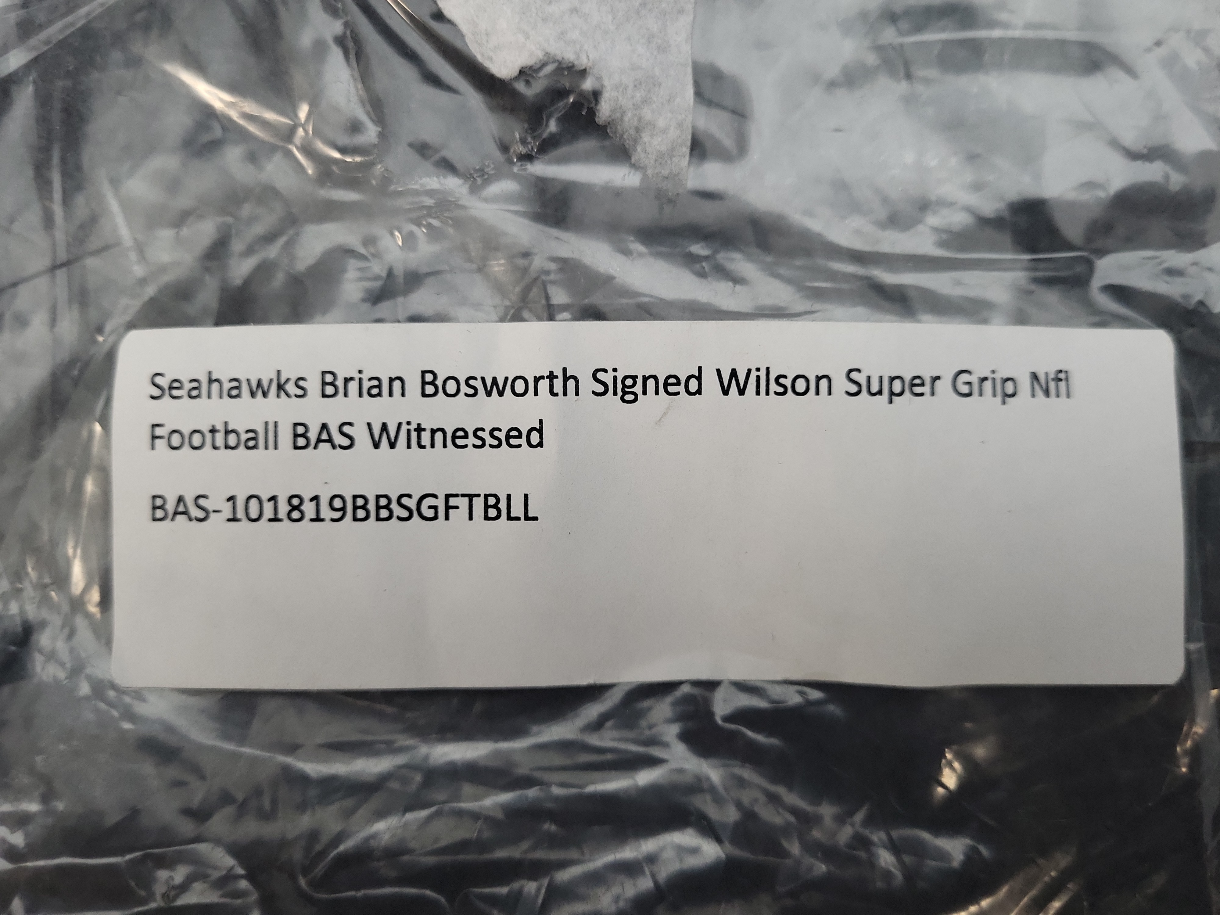 I03571 | Brian Bosworth Signed Wilson Super Grip Official Size NFL Football Beckett Witnessed Authentication
