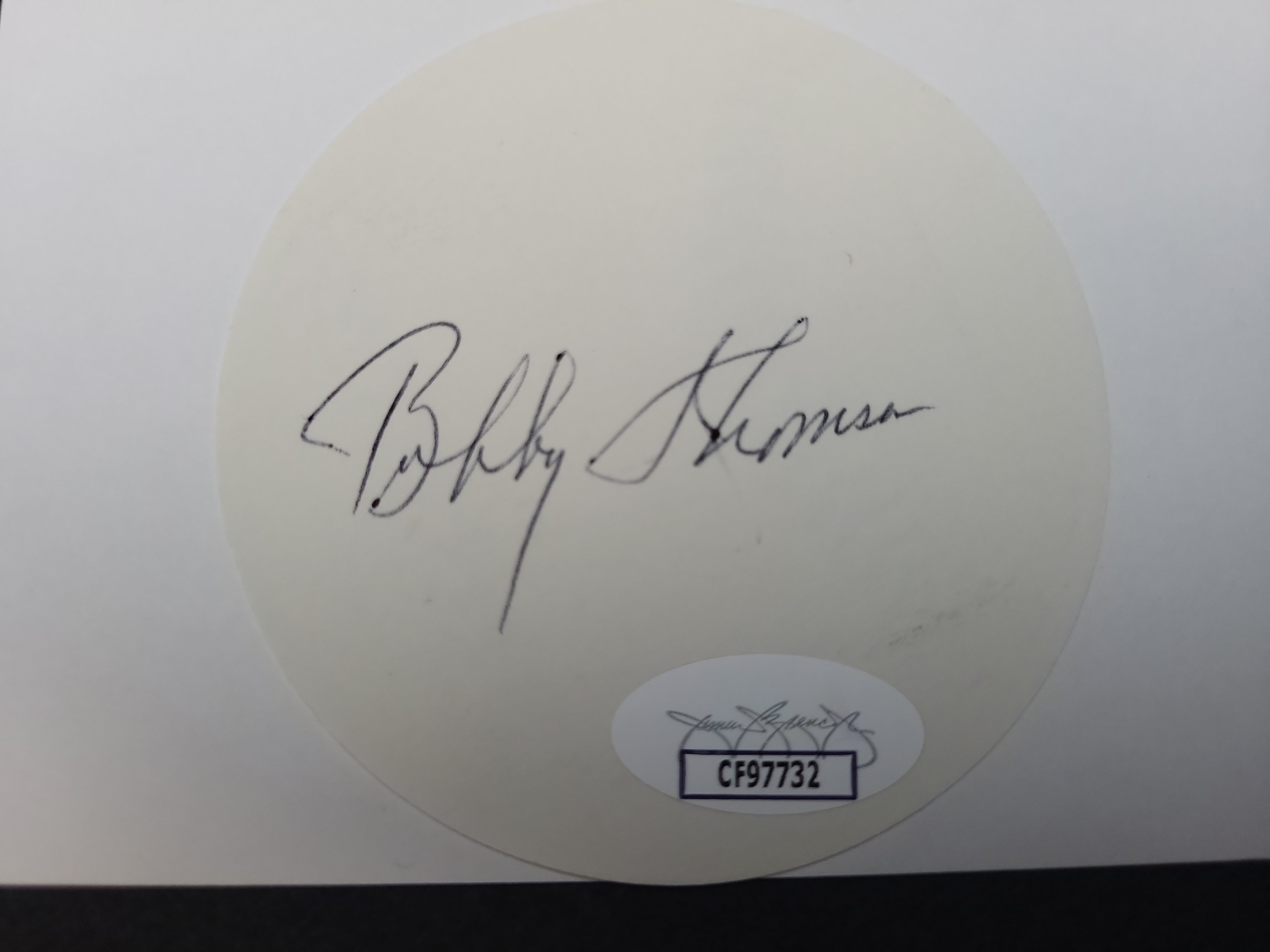 I03375 | A Pair of JSA Authenticated Autographed Baseball Cuts Featuring Bobby Thomson and Dolph Camilli