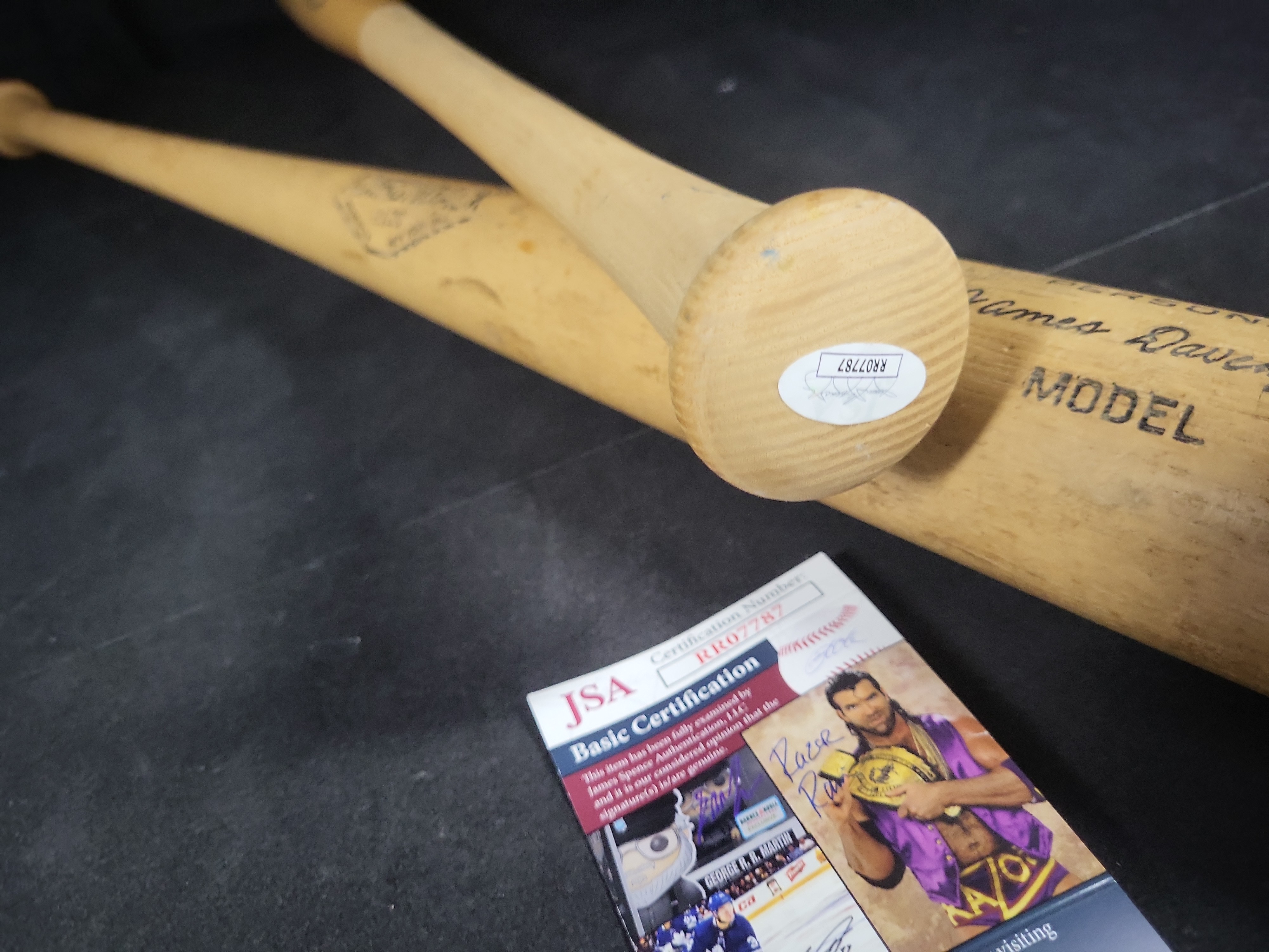 I03115 | Two Professional Model Baseball Bats Including Signed Pat Listach Limited Edition Louisville Slugger and James Davenport Adirondack