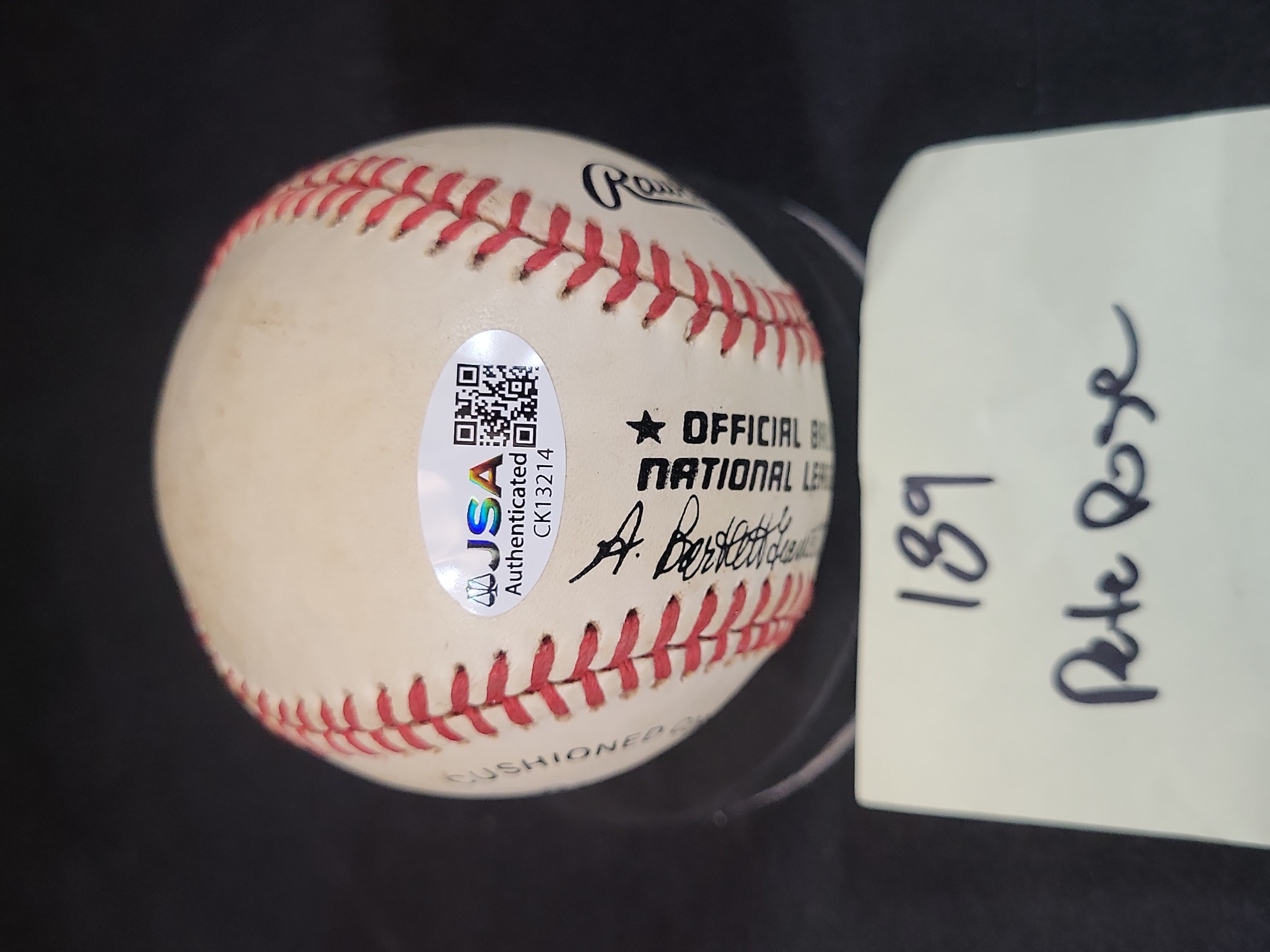 I03304 | Pete Rose Autographed Rawlings Official National League Baseball with JSA Authentication