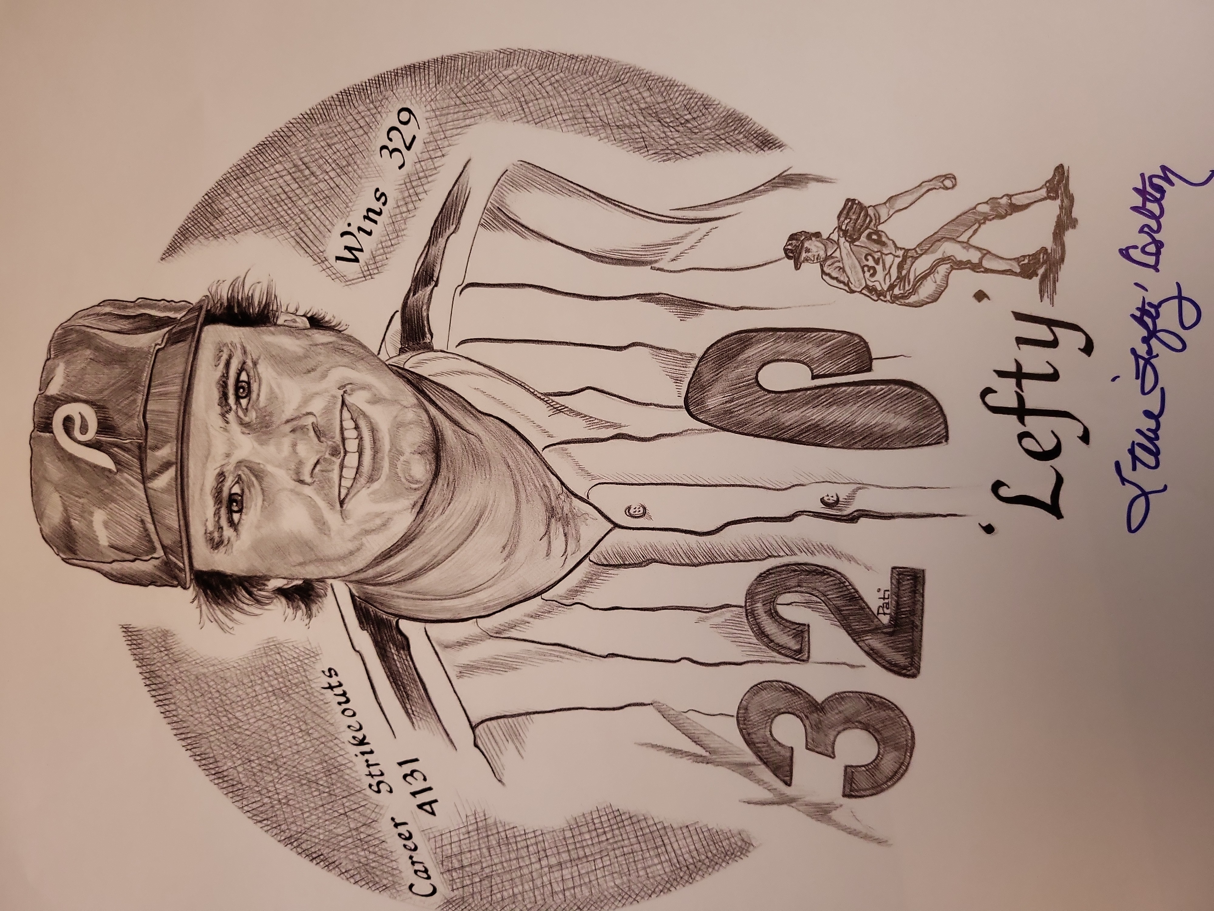 I03453 | Steve Carlton Autographed Philadelphia Phillies Art Print JSA Authenticated
