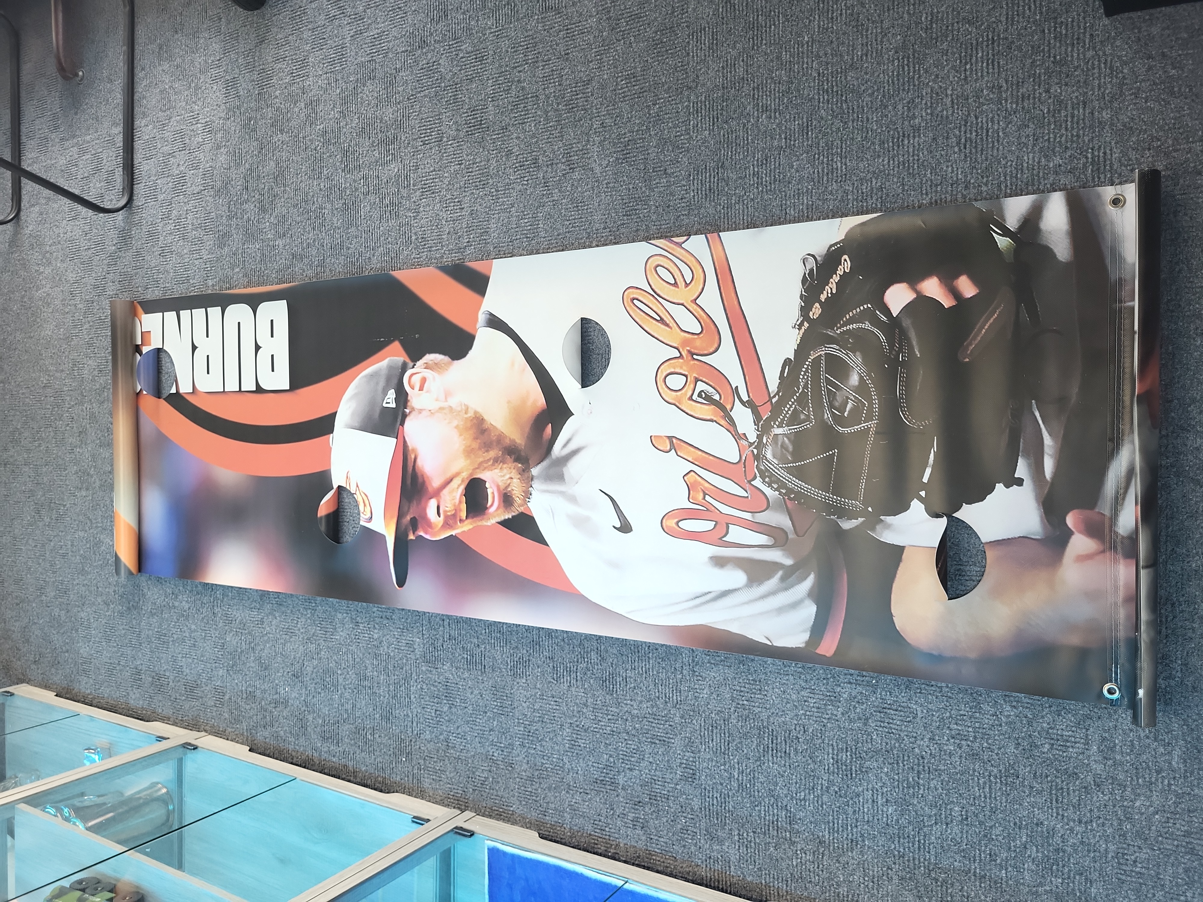 I03180 | Large Baltimore Orioles Corbin Burnes Promotional Stadium Banner