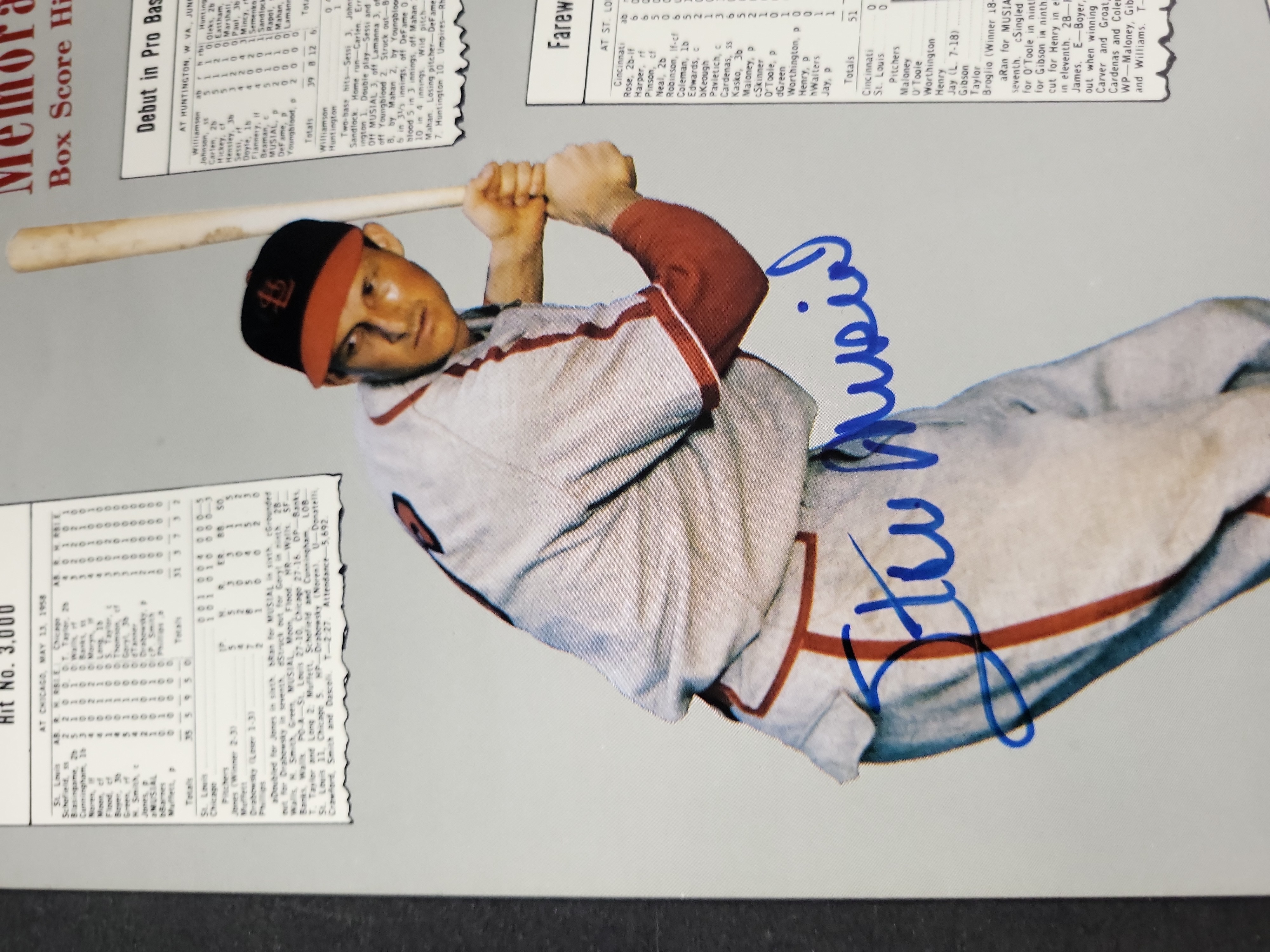 I03417 | Stan Musial Signed St. Louis Cardinals Memorable Moments 8x10 Print with JSA Authentication