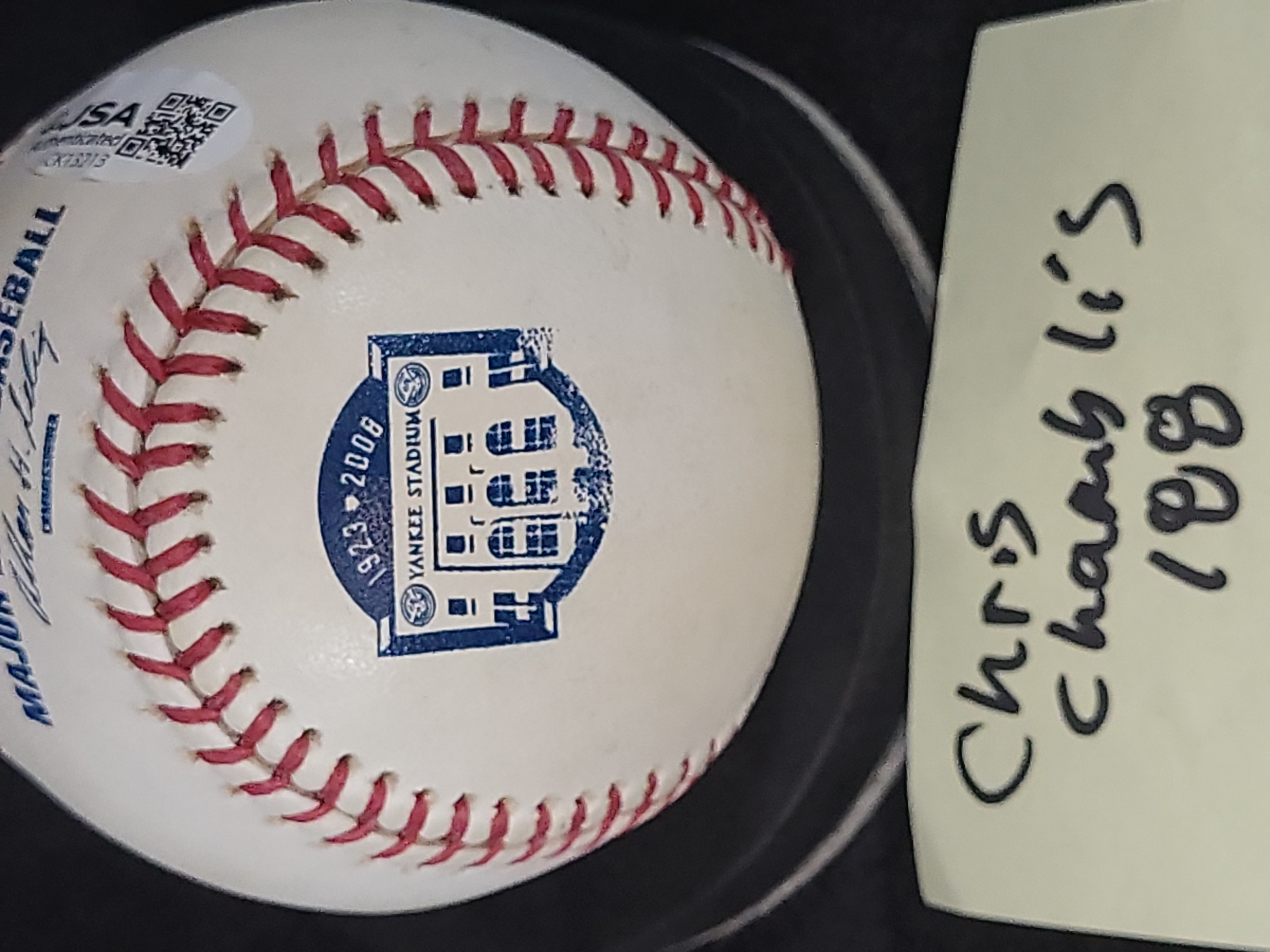 I03306 | Chris Chambliss Autographed New York Yankees 1923-2008 Yankee Stadium Commemorative Baseball JSA Authenticated