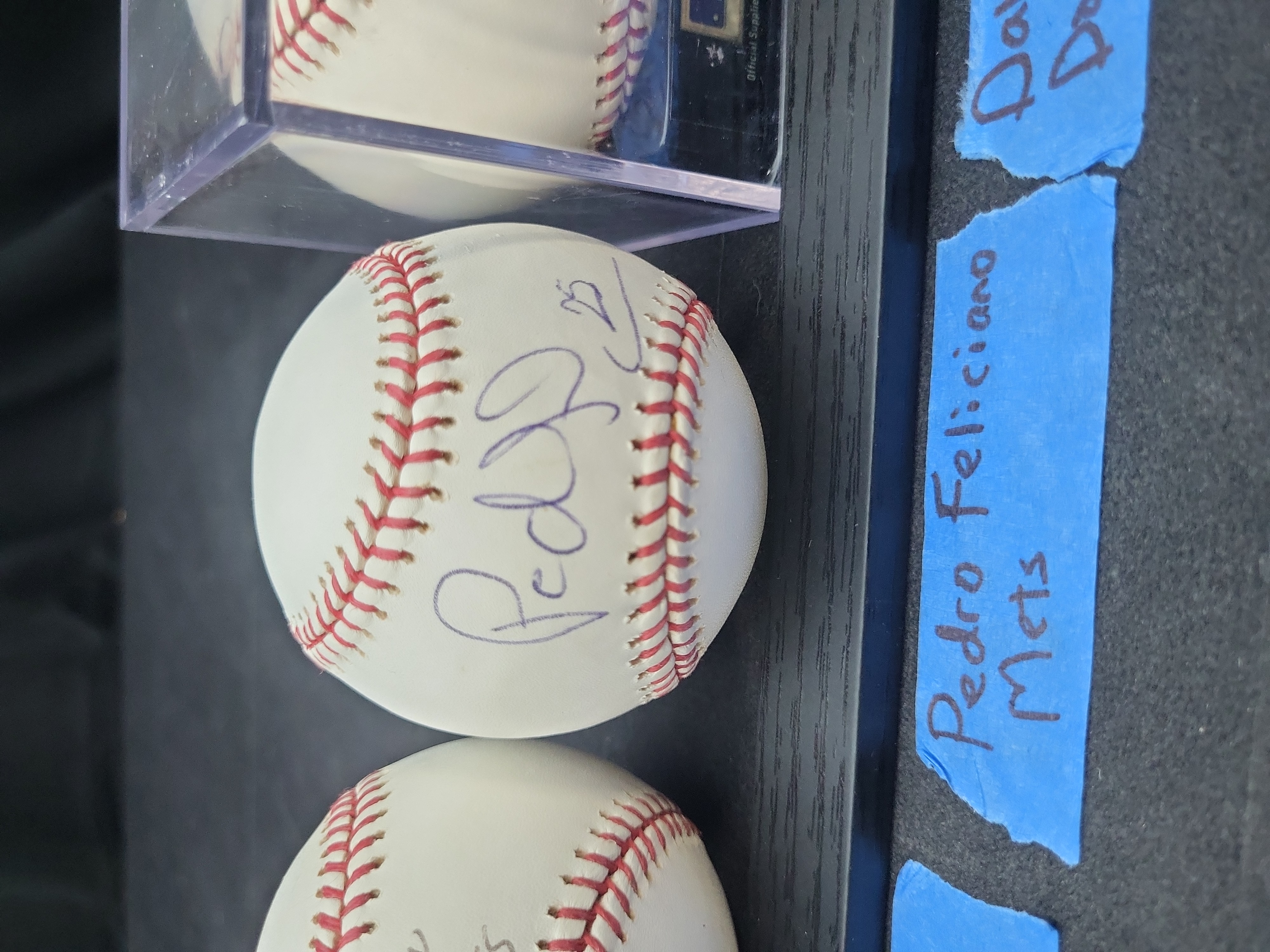 I03355 | Three Autographed Baseballs Featuring Al Weis, Pedro Feliciano, and Dave Roberts