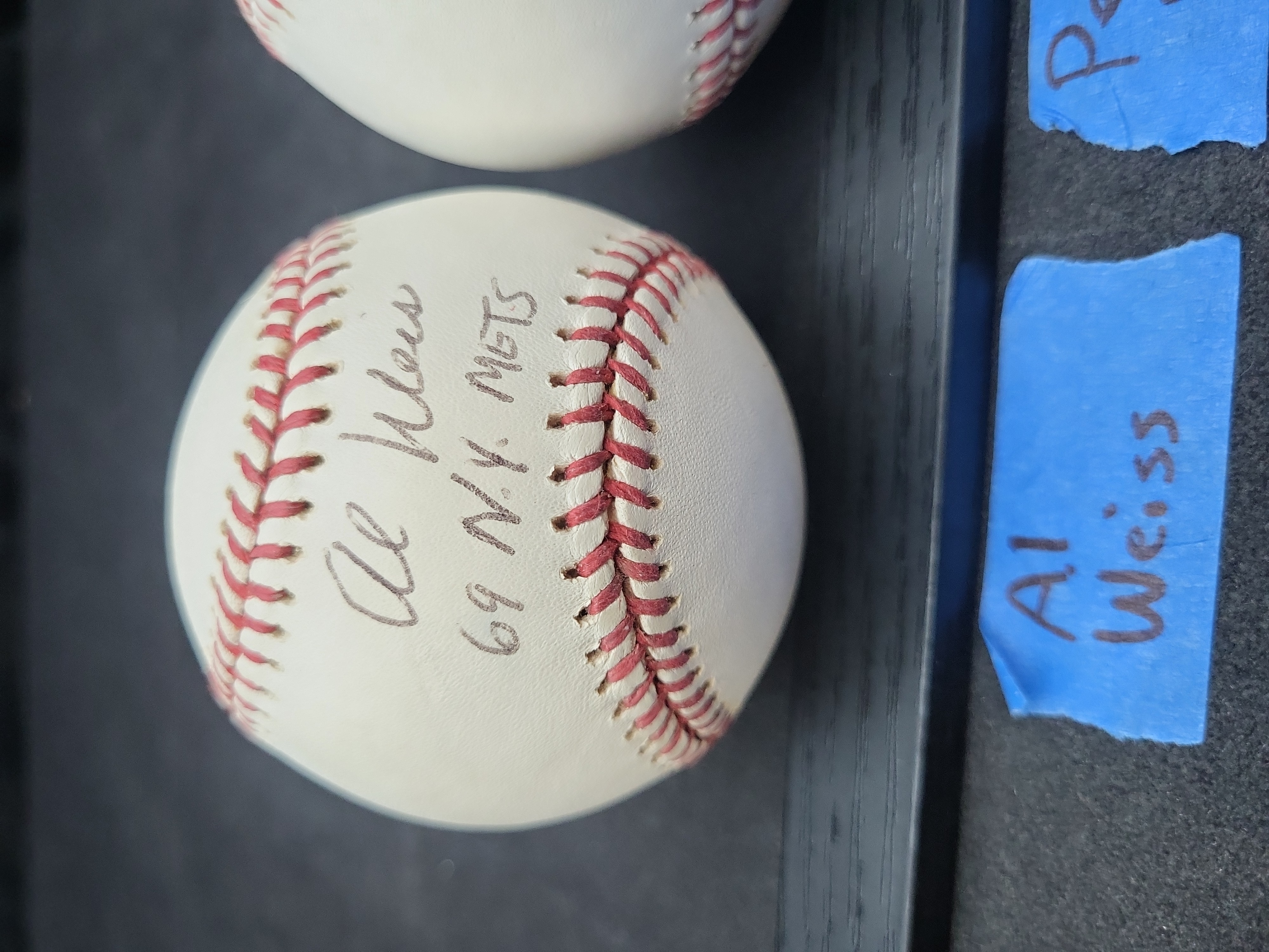 I03355 | Three Autographed Baseballs Featuring Al Weis, Pedro Feliciano, and Dave Roberts