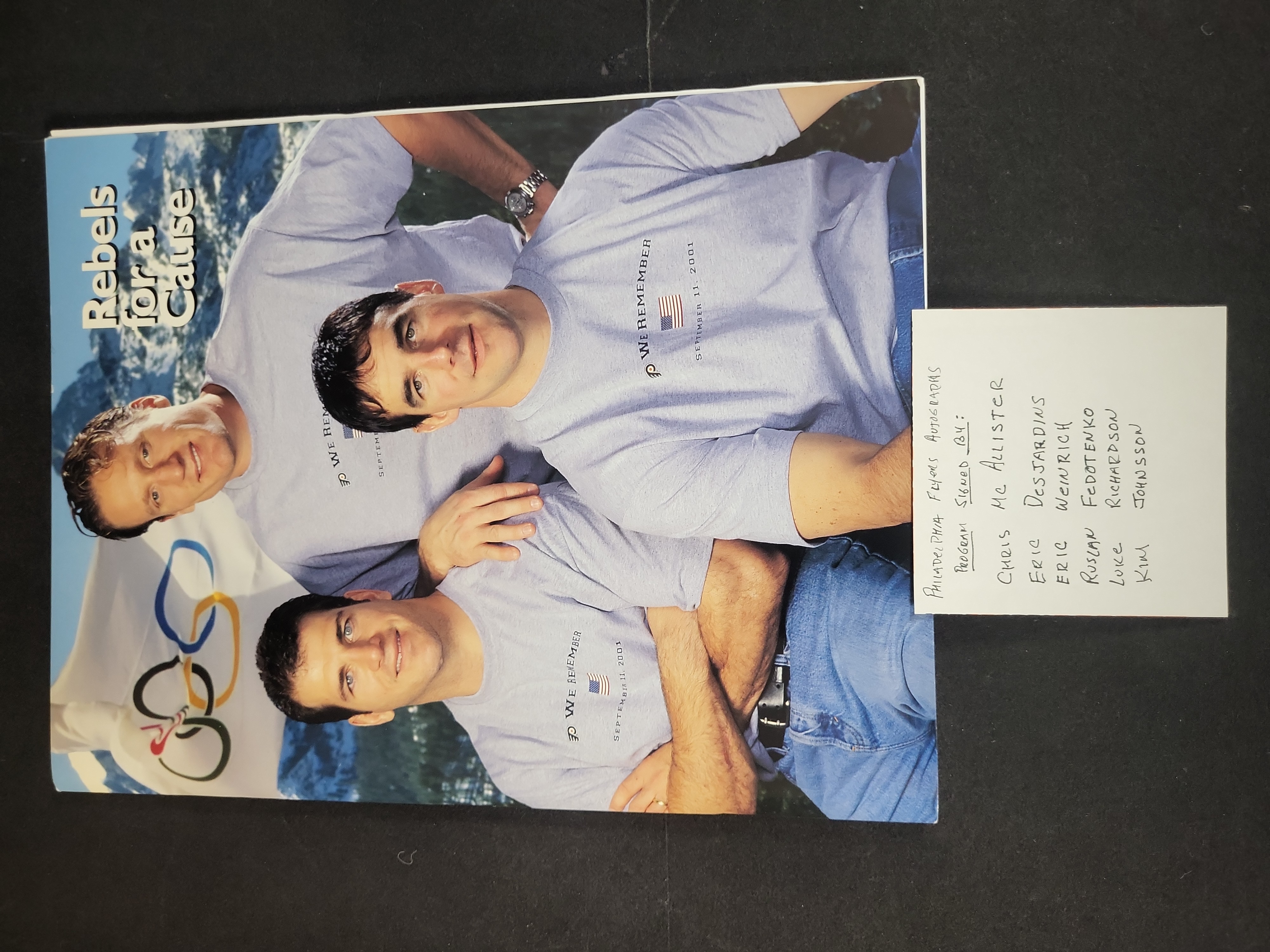 I03014 | Multi-Signed Philadelphia Flyers Rebels for a Cause 9/11 Commemorative Program
