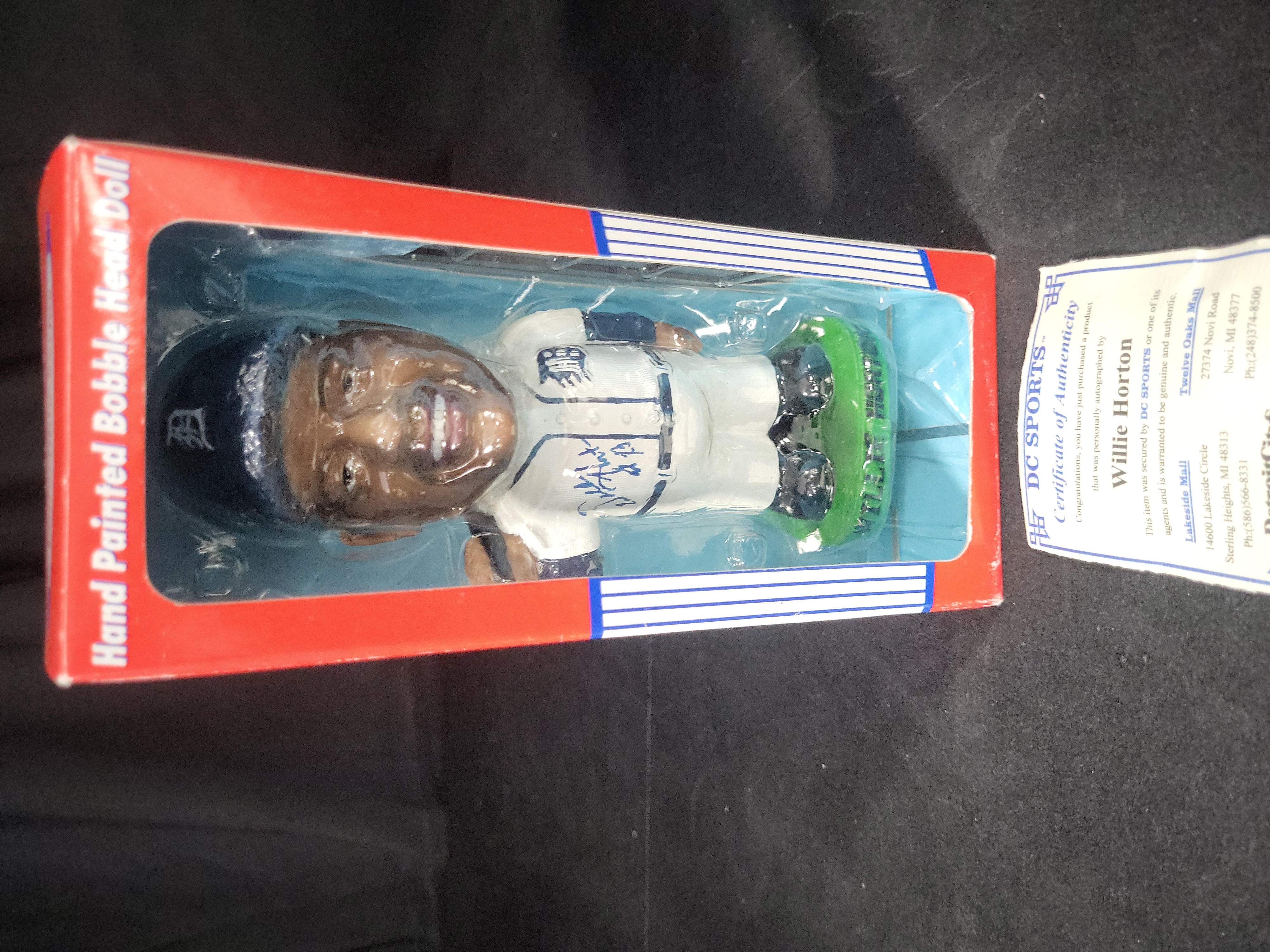 I03188 | Willie Horton Autographed Detroit Tigers Bobble Dobbles Hand Painted Bobblehead Doll