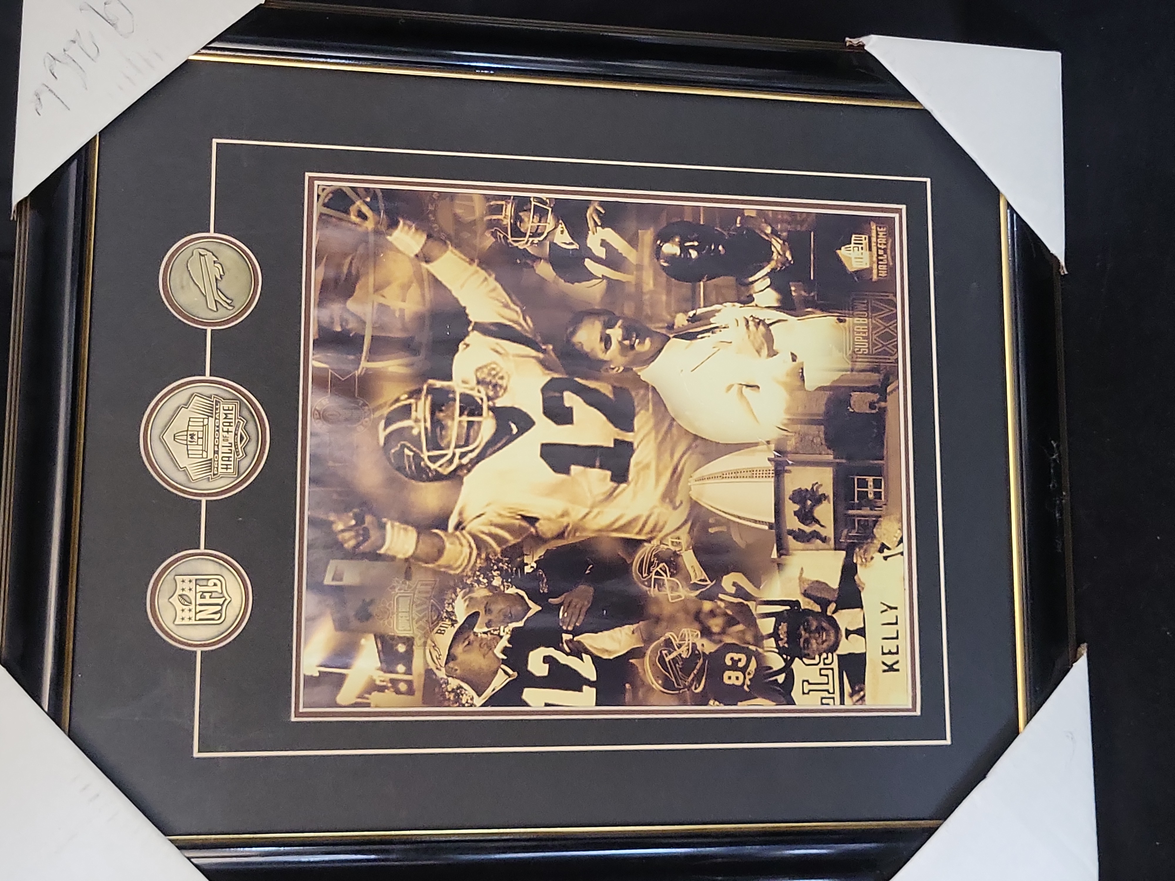 I03646 | Buffalo Bills Jim Kelly Framed Pro Football Hall of Fame Photo Collage with Medallions