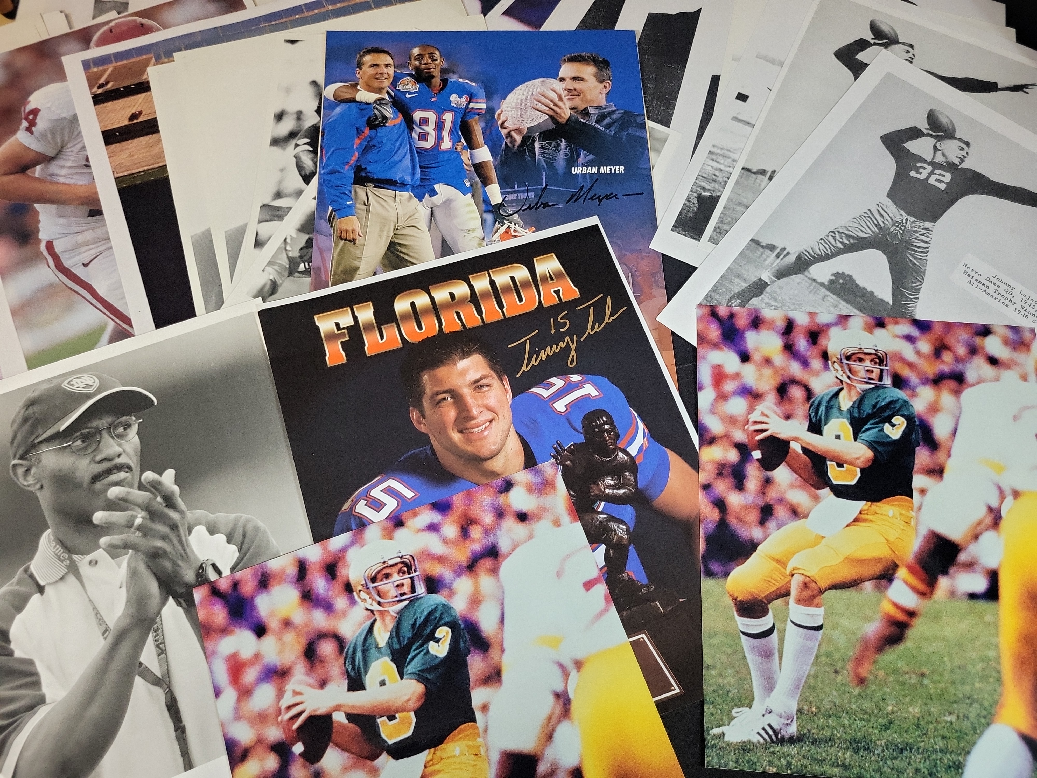 I03016 | A Collection of College Football Promotional Photographs and Media Cards Featuring Notre Dame and Florida