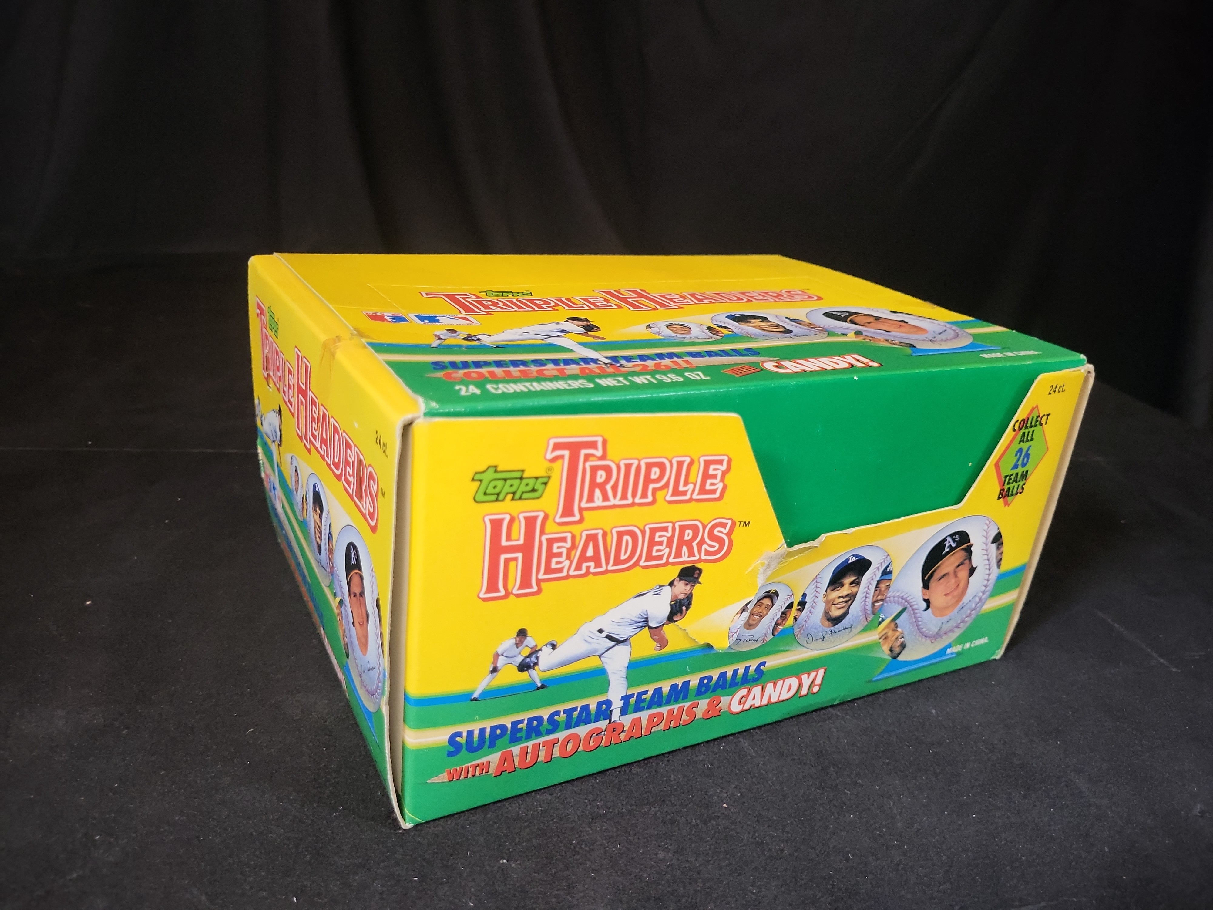 I03230 | 1992 Topps Baseball Triple Headers Retail Display Box with 24 Unopened Packages